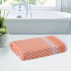 Bath Towel | 144 GSM Cotton Unisex Bathroom Towel | 30x60 Inch | Highly Absorbent | Bathing Towel | Towel for Bath-Gym-Travel-Beach-Pool &amp; Yoga | Dot Print | Orange