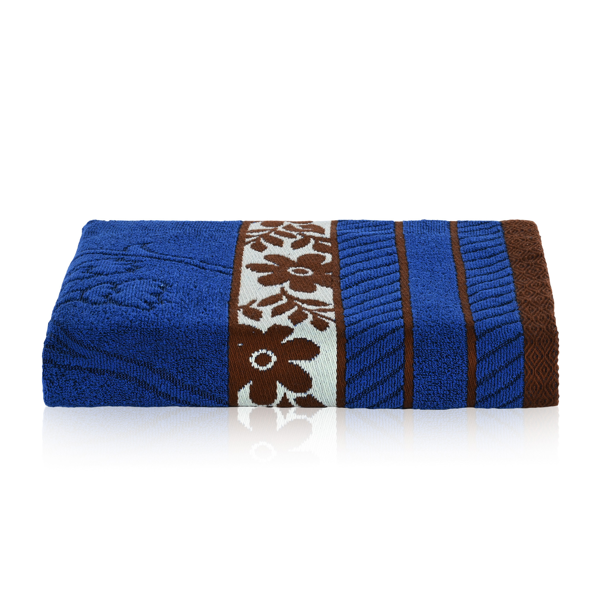 Kuber Industries Bath Towel  27x54 Inch  Towel for Bathing  Towels for Bath  Towel for Bath-Gym-Travel-Beach-Pool  144 GSM Cotton Unisex Bathroom Towel  Leaf Embossed  Blue