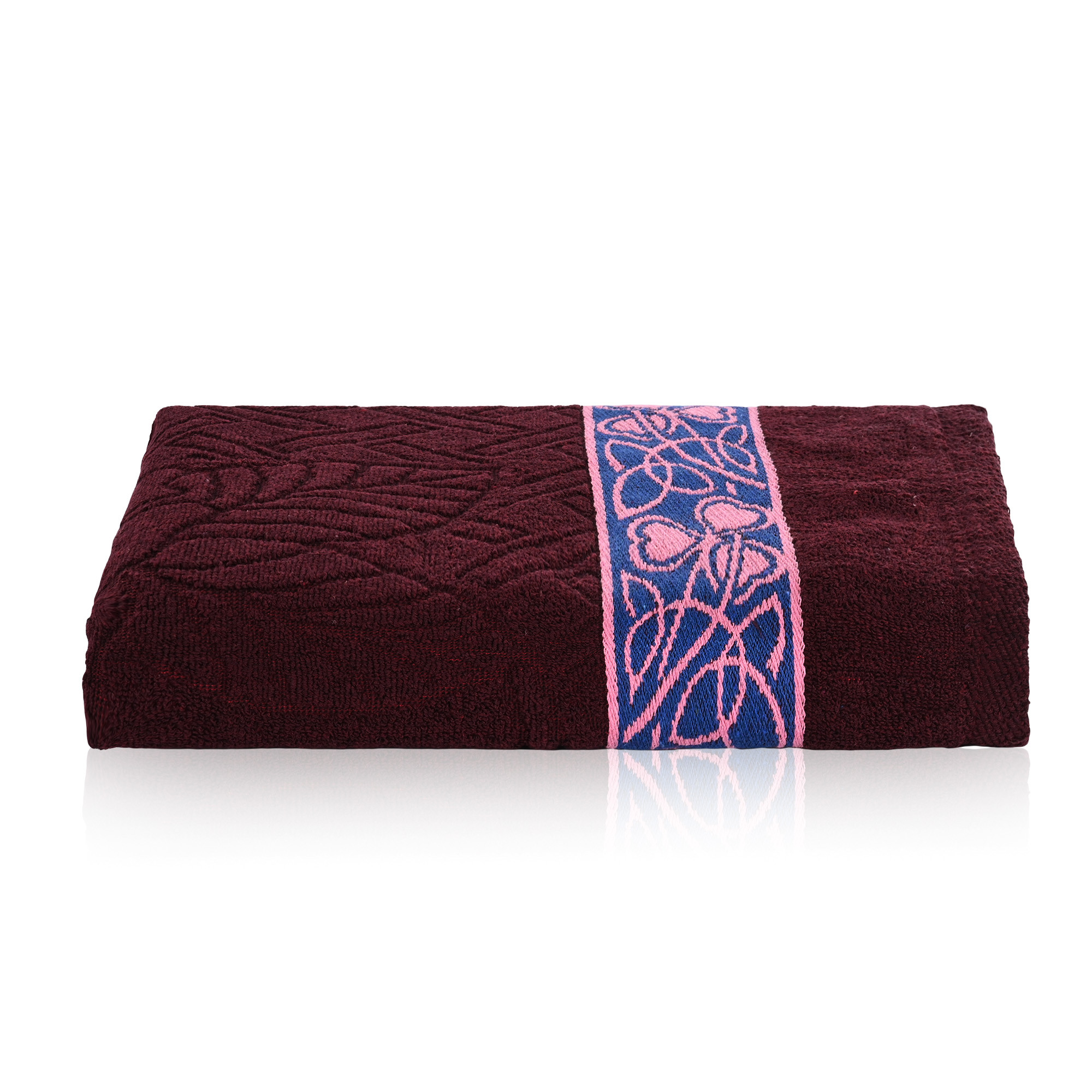 Kuber Industries Bath Towel  27x54 Inch  Towel for Bathing  Towels for Bath  Towel for Bath-Gym-Travel-Beach-Pool  144 GSM Cotton Unisex Bathroom Towel  Leaf Embossed  Maroon