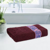 Bath Towel | 27x54 Inch | Towel for Bathing | Towels for Bath | Towel for Bath-Gym-Travel-Beach-Pool | 144 GSM Cotton Unisex Bathroom Towel | Leaf Embossed | Maroon