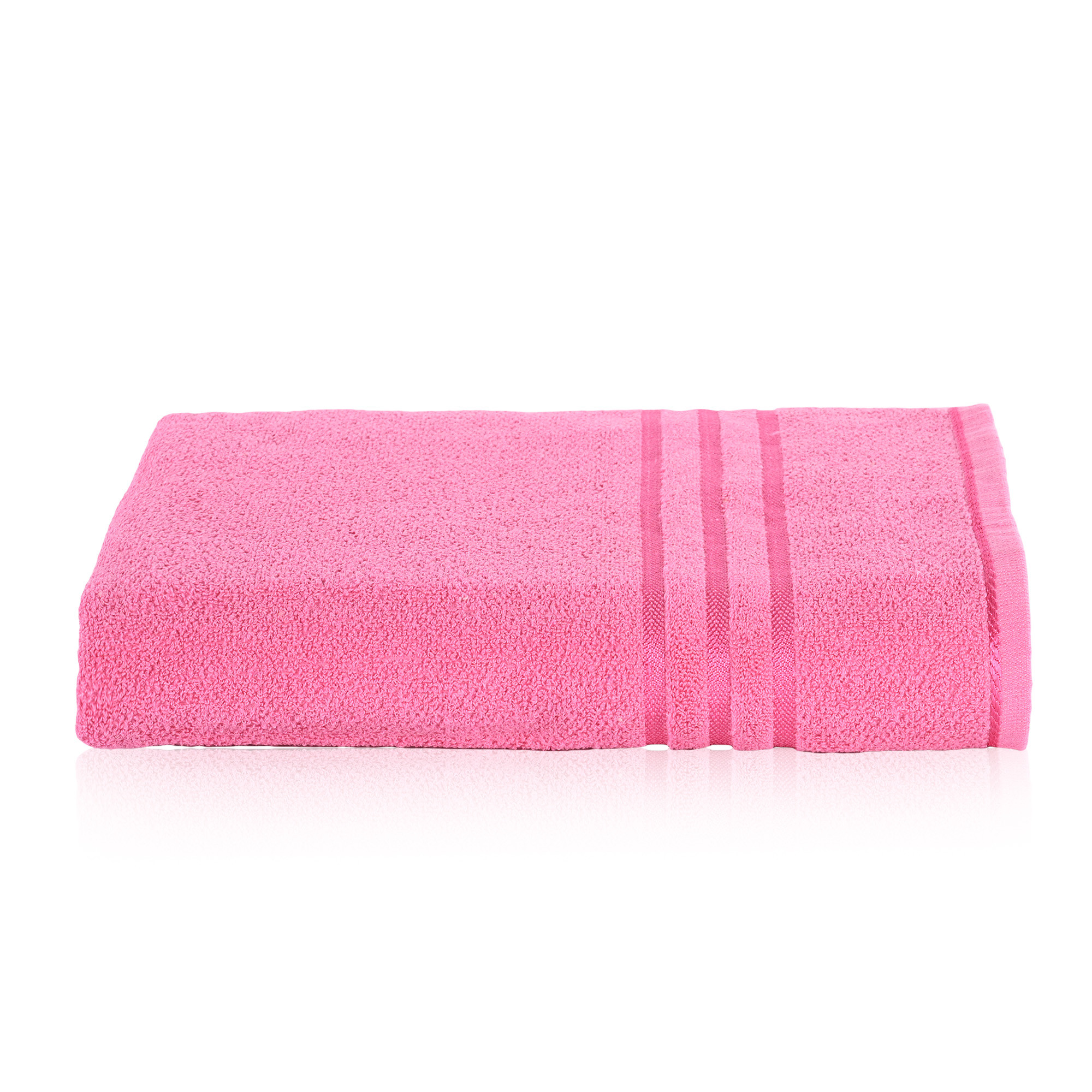 Kuber Industries Bath Towel  30x60 Inch  Towel for Bath-Gym-Travel-Beach-Pool  Towel for Bathing  144 GSM Cotton Unisex Bathroom Towel  Towels for Bath  Plain Lining  Pink