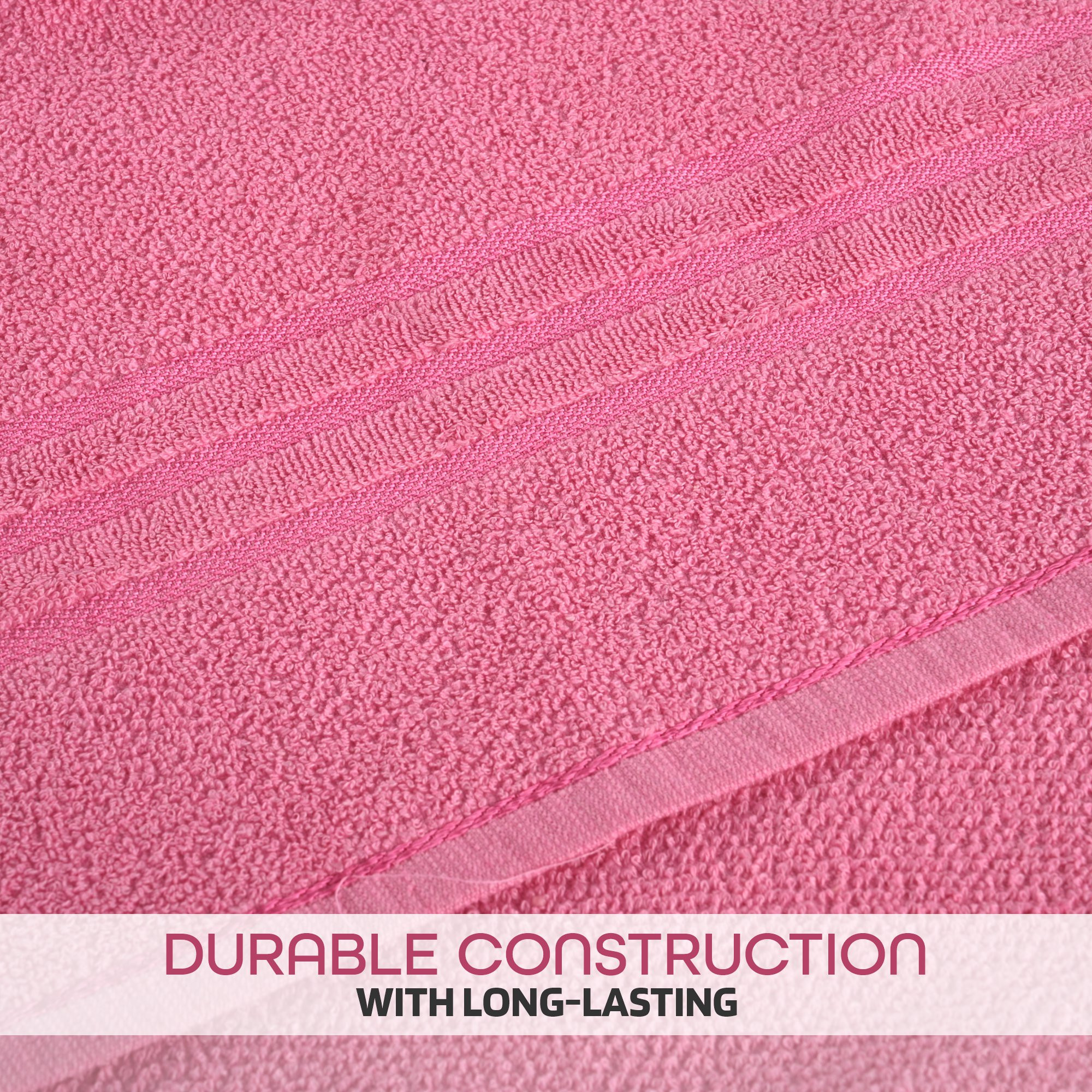 Kuber Industries Bath Towel  30x60 Inch  Towel for Bath-Gym-Travel-Beach-Pool  Towel for Bathing  144 GSM Cotton Unisex Bathroom Towel  Towels for Bath  Plain Lining  Pink