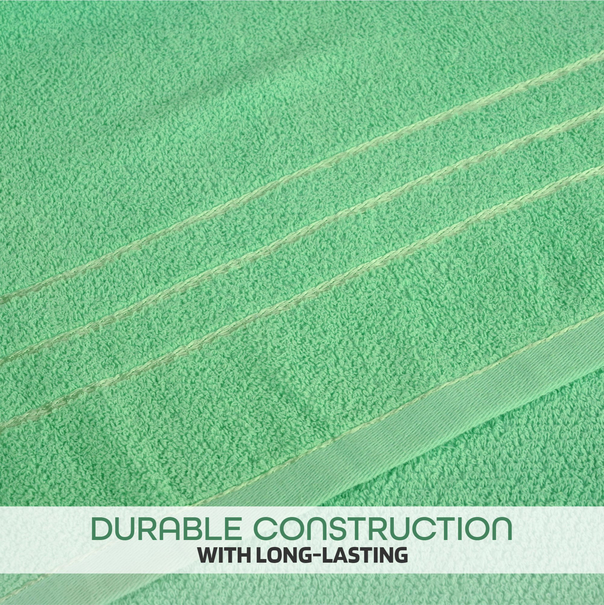 Kuber Industries Bath Towel  30x60 Inch  Towels for Bath  Towel for Bath-Gym-Travel-Beach-Pool  Towel for Bathing  144 GSM Cotton Unisex Bathroom Towel  Plain Lining  Green