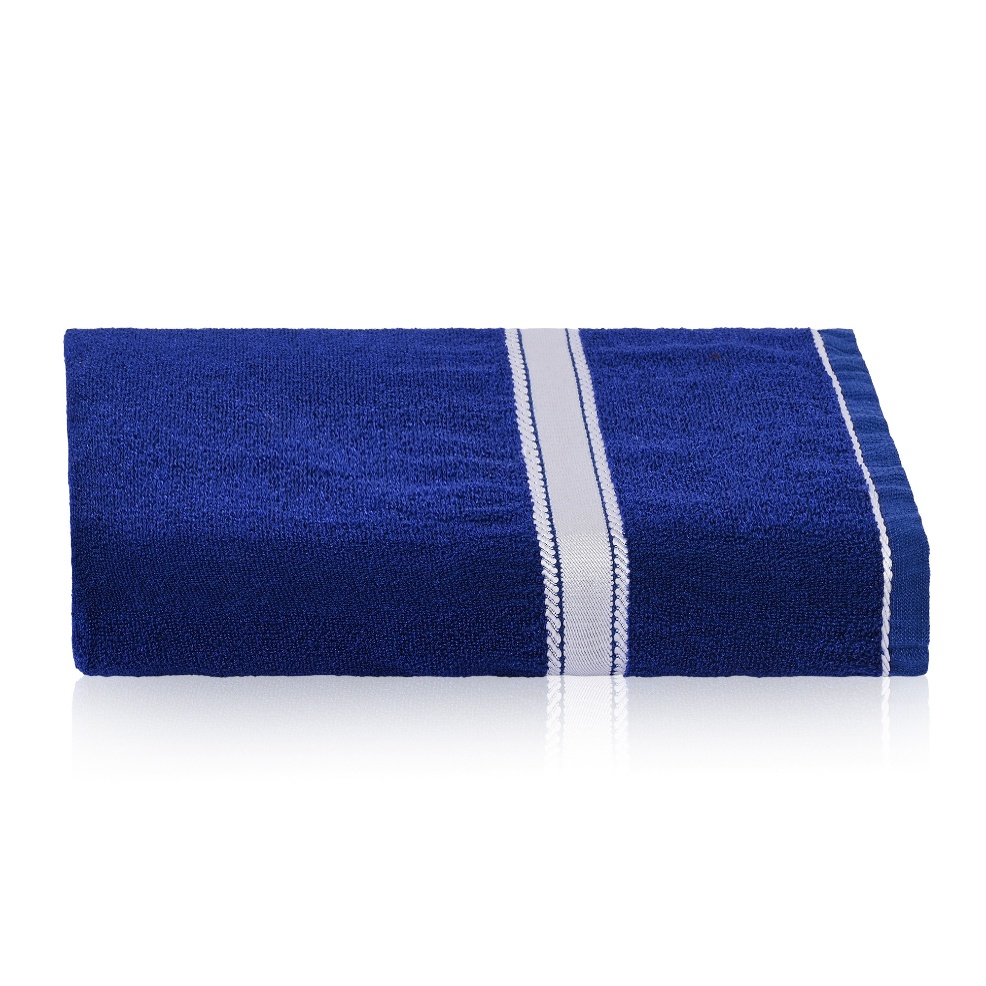 Kuber Industries Bath Towel  Bath Towel for Men  144 GSM Cotton Bathroom Towel  Highly Absorbent Bathing Towel  Towel for Bath-Gym-Travel  Silver Patti  30x60 Inch  Blue