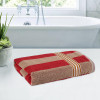 Bath Towel | Bath Towel for Men | Highly Absorbent Bathing Towel | 144 GSM Cotton Bathroom Towel | Towel for Bath-Gym-Travel | Maroon Patti | 30x60 Inch | Cream