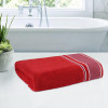 Bath Towel | Highly Absorbent Bathing Towel | 144 GSM Cotton Bathroom Towel | Bath Towel for Men | Towel for Bath-Gym-Travel | Check Border | 30x60 Inch | Red