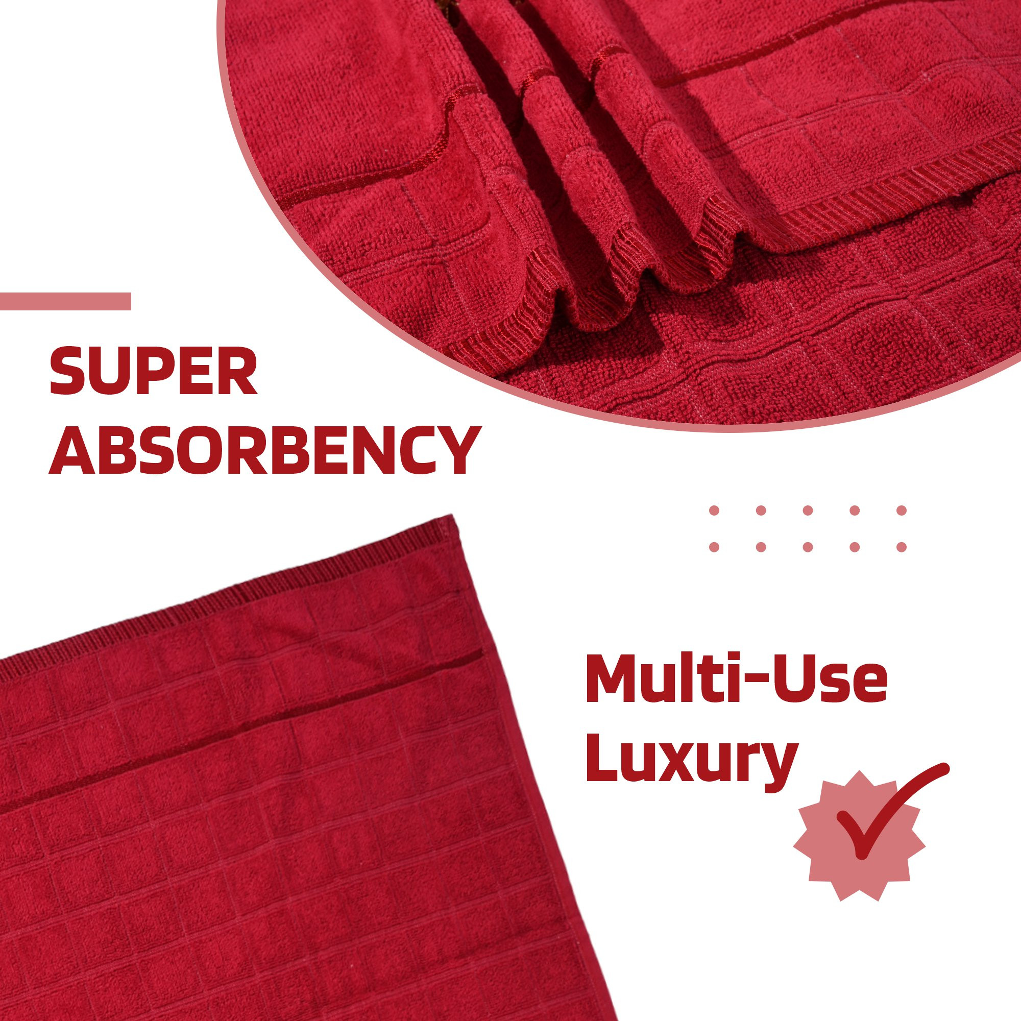Kuber Industries Bath Towel  Towel for Bath-Gym-Travel  Highly Absorbent Bathing Towel  144 GSM Cotton Bathroom Towel  Bath Towel for Men  Embroidery Print  30x60 Inch  Red