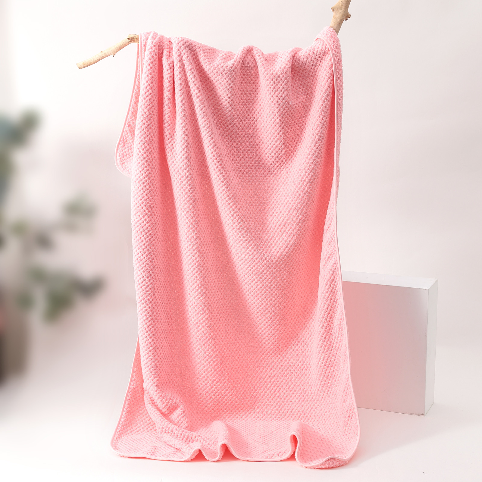 Kuber Industries Bath Towel For Men, Women|280 GSM|Extra Soft & Fade Resistant|Polyester Towels For Bath|Bathing Towel, Bath Sheet (Pink)