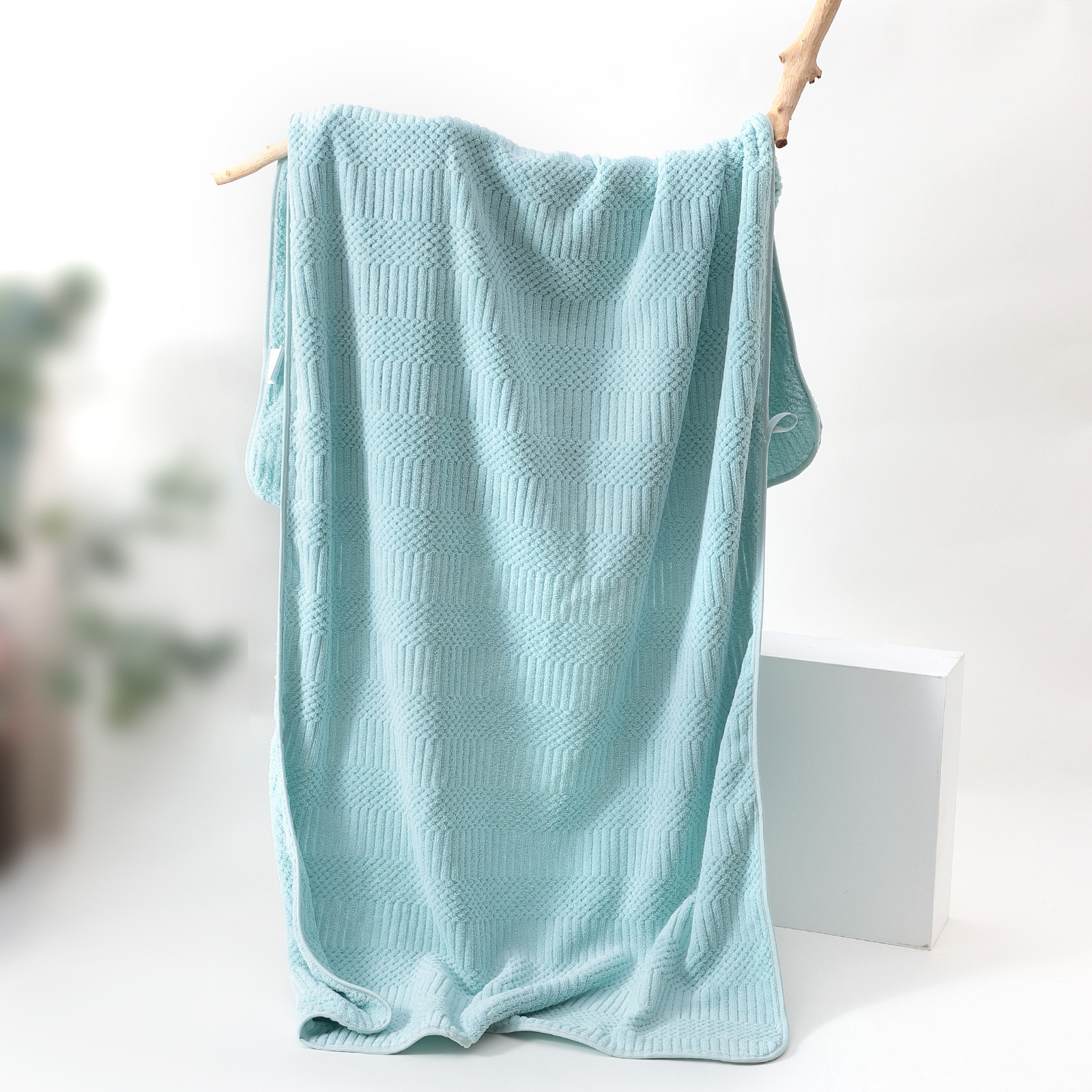 Kuber Industries Bath Towel For Men, Women|280 GSM|Extra Soft & Fade Resistant|Polyester Towels For Bath|Waffle Texture|Bathing Towel, Bath Sheet (Green)