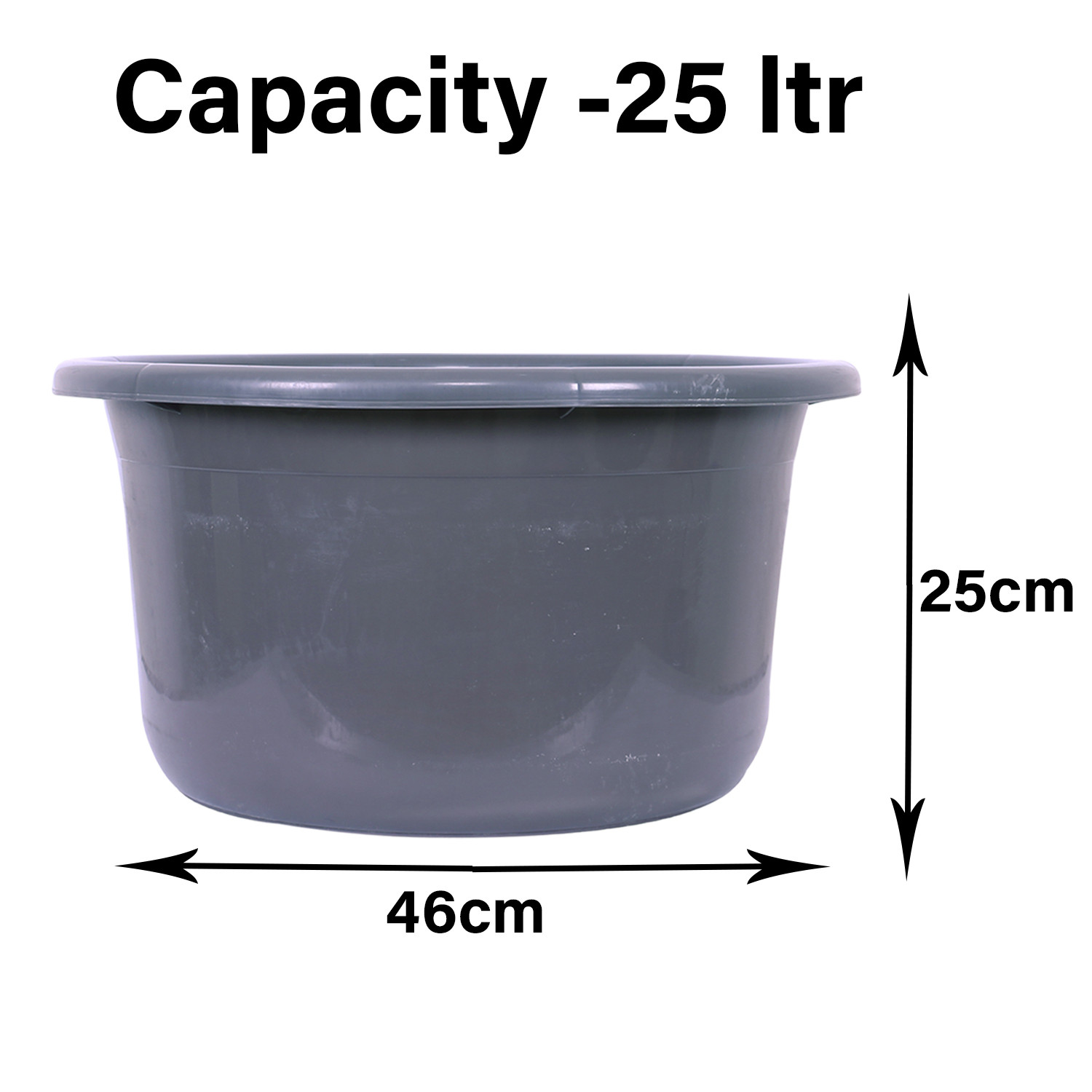 Kuber Industries Bath Tub | Versatile Utility Gaint Tub | Plastic Bath Tub for Baby | Baby Bathing Tub | Clothes Washing Tub For Bathroom | Feeding Pan Tub | TUB-25 LTR | Pack of 2 | Multi