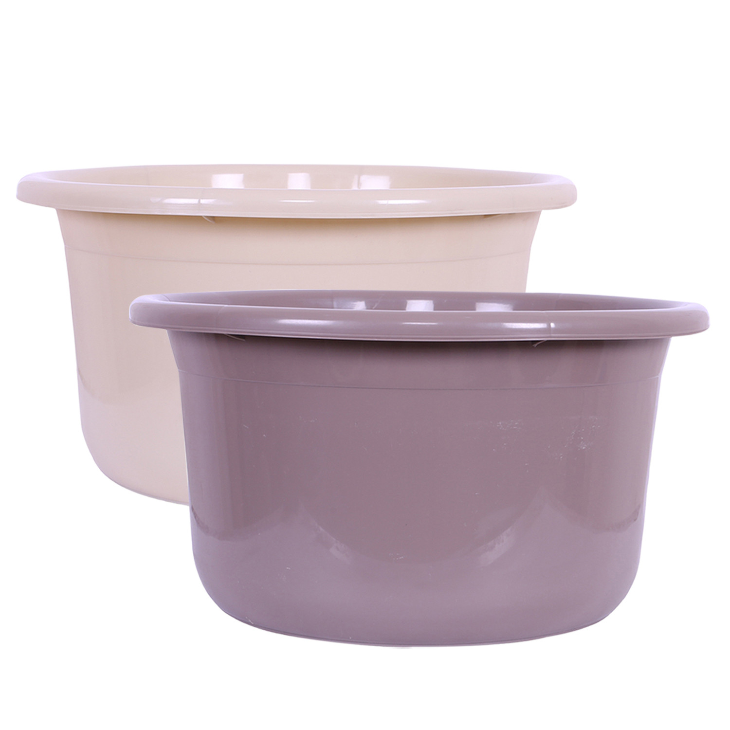 Kuber Industries Bath Tub | Versatile Utility Gaint Tub | Plastic Bath Tub for Baby | Baby Bathing Tub | Clothes Washing Tub For Bathroom | Feeding Pan Tub | TUB-25 LTR | Pack of 2 | Multi