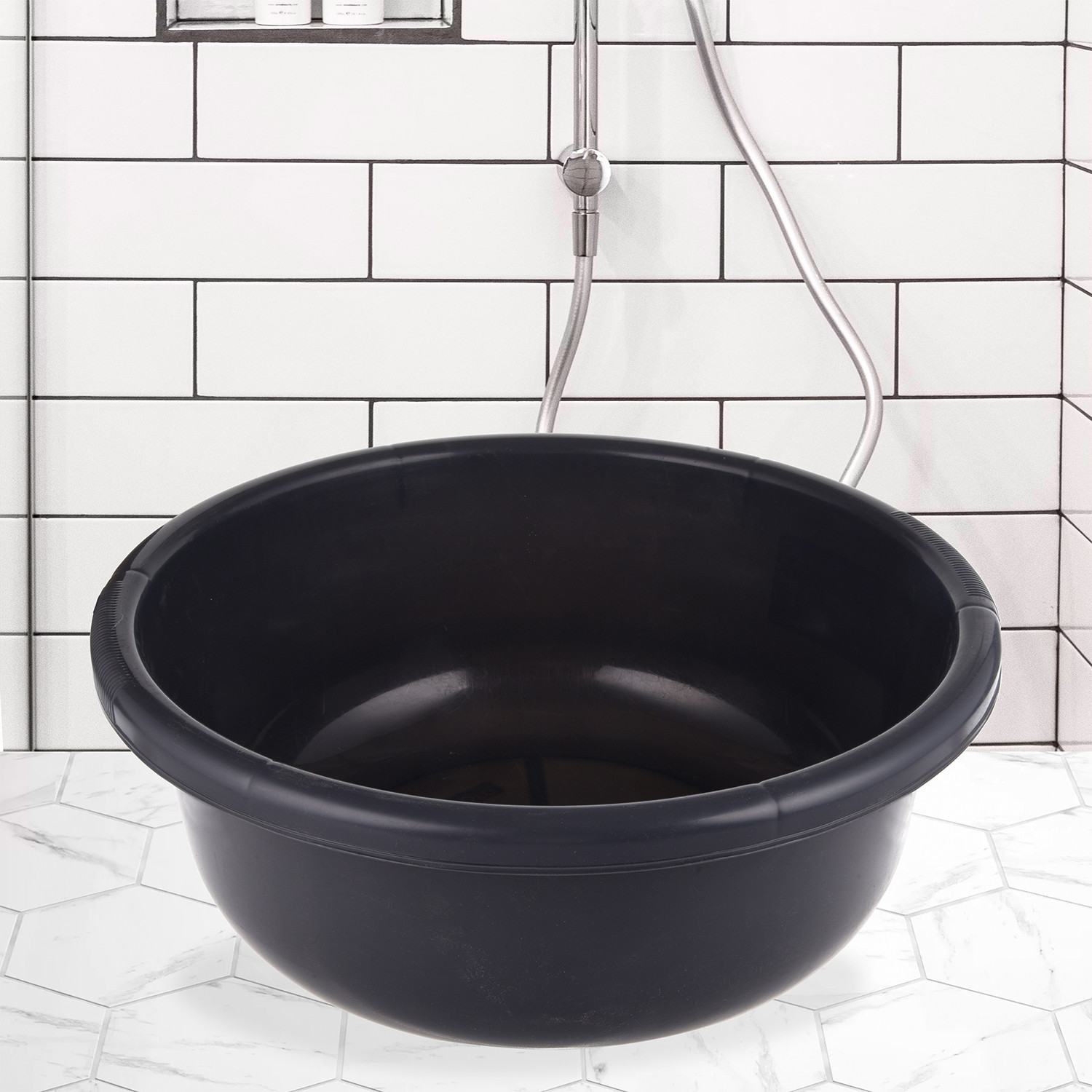 Kuber Industries Bath Tub 38|Versatile Plastic Utility Gaint Tub|Durable Deep Tub for Baby Bathing|Washing Clothes|Feeding Pan|38 Liter (Gray)