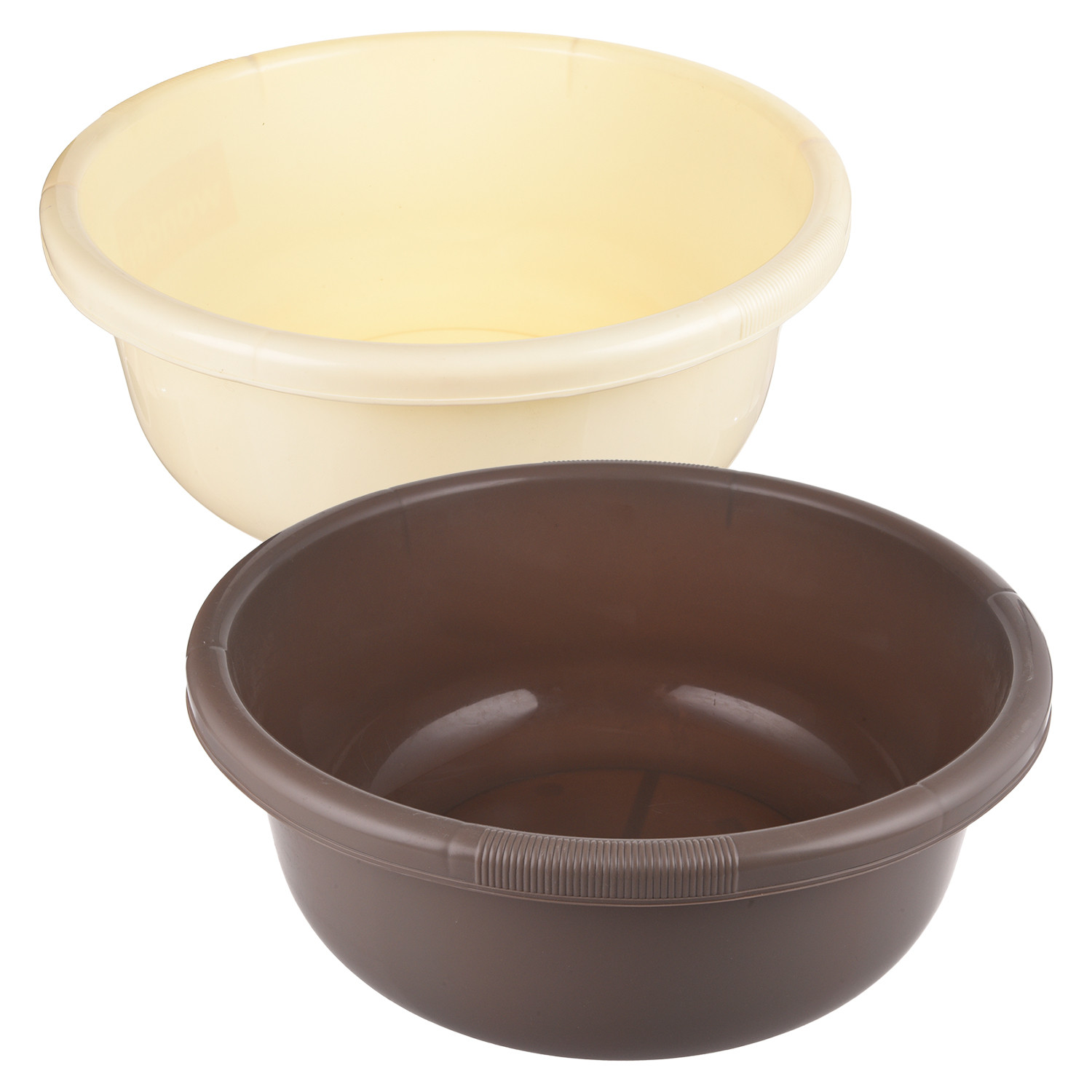 Kuber Industries Bath Tub 38|Versatile Plastic Utility Gaint Tub|Durable Deep Tub for Baby Bathing|Washing Clothes|Feeding Pan|38 Liter|Pack of 2 (Coffee & Cream)