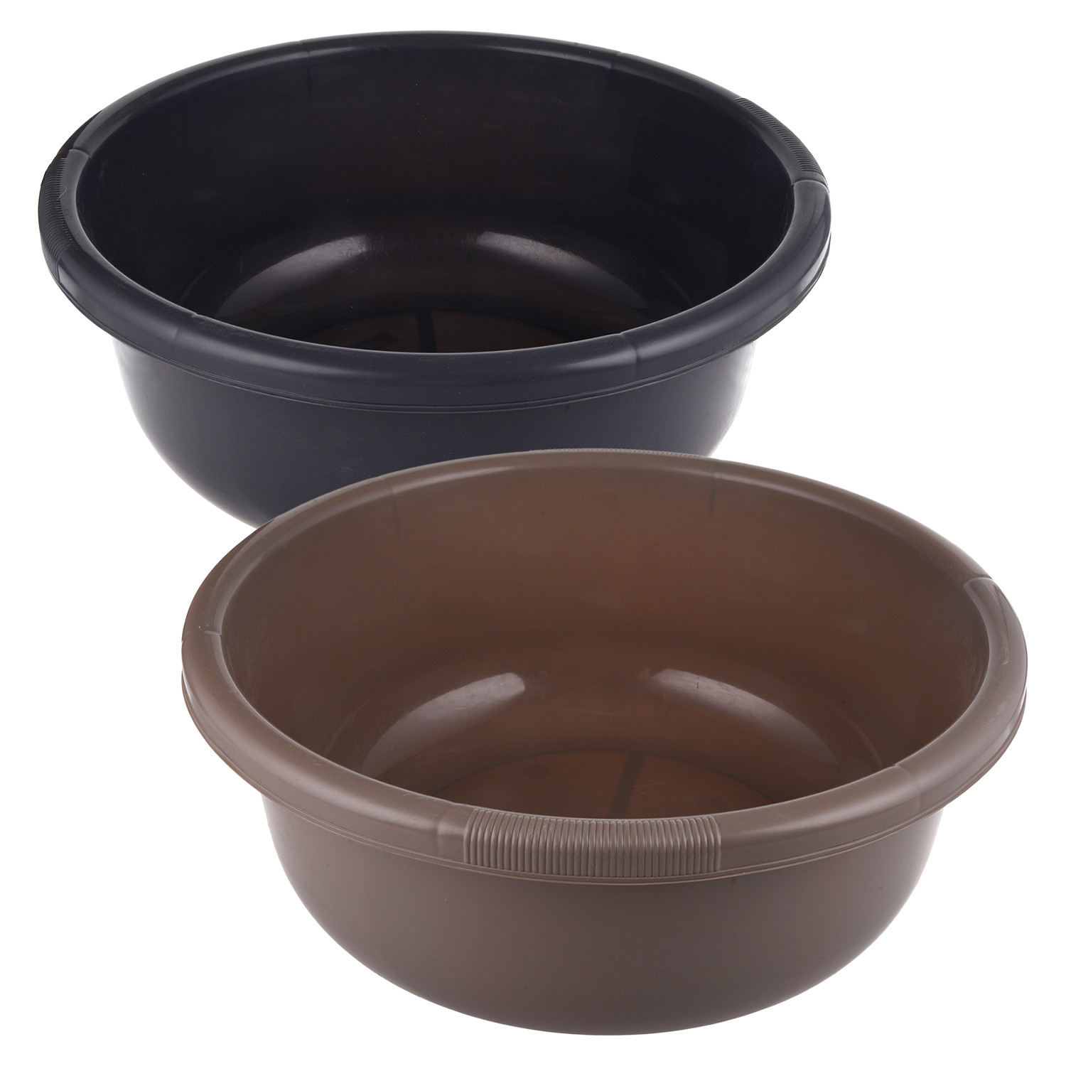 Kuber Industries Bath Tub 38|Versatile Plastic Utility Gaint Tub|Durable Deep Tub for Baby Bathing|Washing Clothes|Feeding Pan|38 Liter|Pack of 2 (Coffee & Gray)