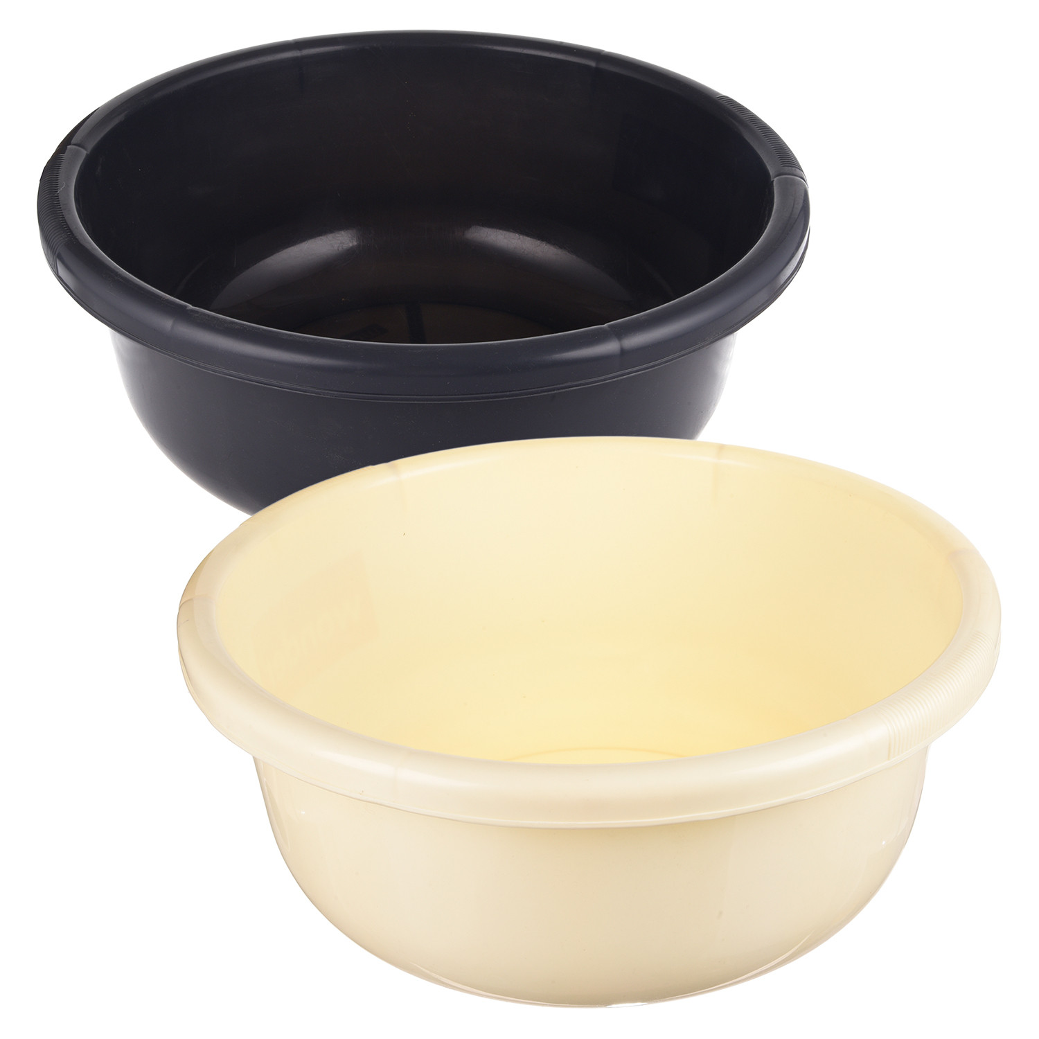 Kuber Industries Bath Tub 38|Versatile Plastic Utility Gaint Tub|Durable Deep Tub for Baby Bathing|Washing Clothes|Feeding Pan|38 Liter|Pack of 2 (Cream & Gray)