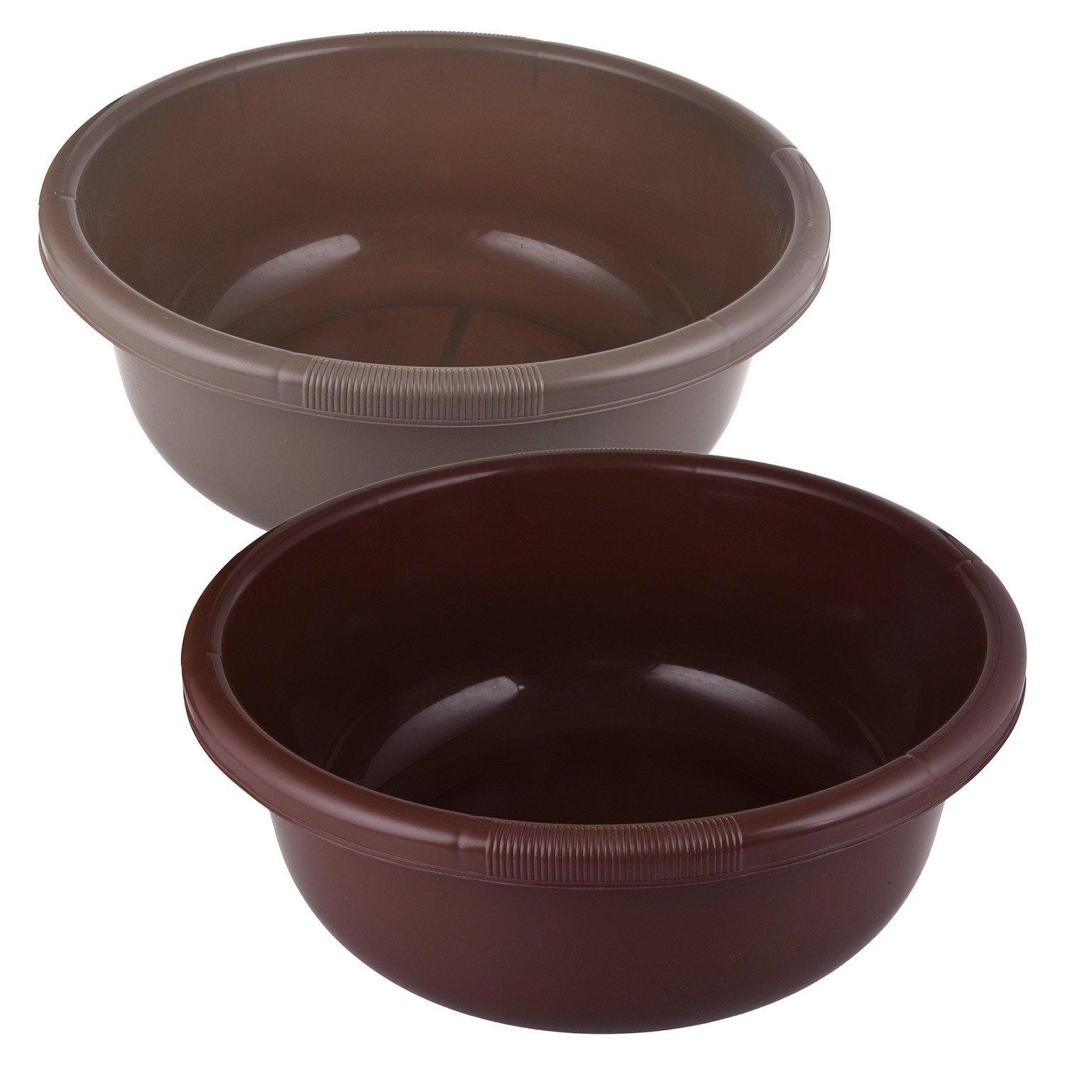 Kuber Industries Bath Tub|Versatile Plastic Utility Gaint Tub|Durable Deep Tub for Baby Bathing|Washing Clothes|Feeding Pan|26 Liter|Pack of 2 (Brown & Coffee)