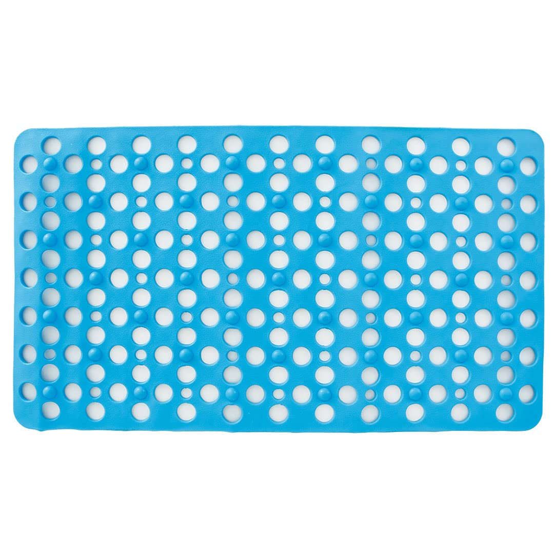 Kuber Industries Bathroom Mat|Anti Slip Mat for Bathroom Floor|Durable,Wear Resistant & Easy to Maintain|Foot Massager Door Mat with Water Drainage Holes|HY-03|40 x 70 cm,Sky Blue