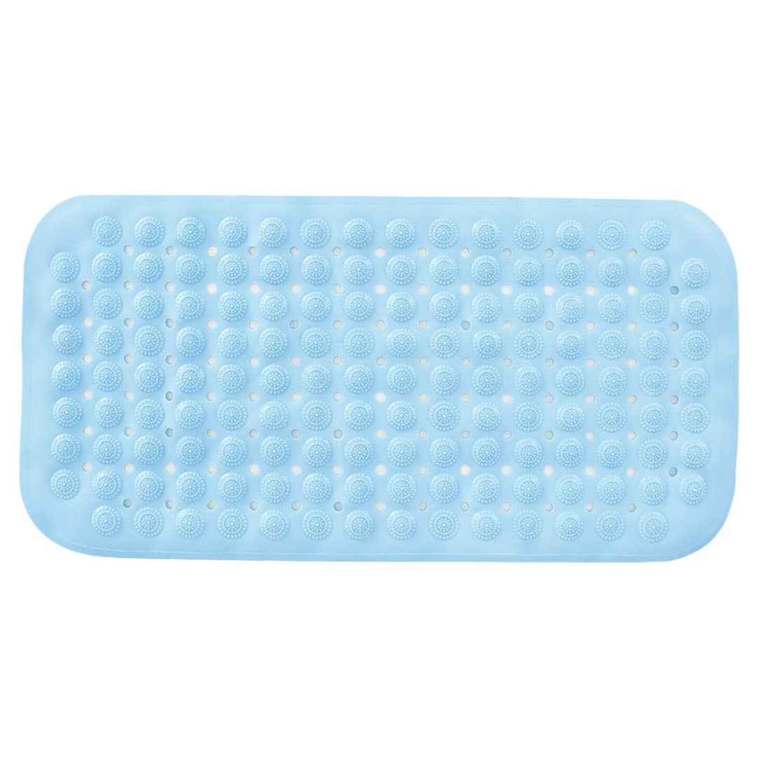 Kuber Industries Bathroom Mat|Anti Slip Mat for Bathroom Floor|Durable,Wear Resistant & Easy to Maintain|Acupressure & Foot Massager Door Mat with Water Drainage Holes|JL01|35 x 70 cm|Blue
