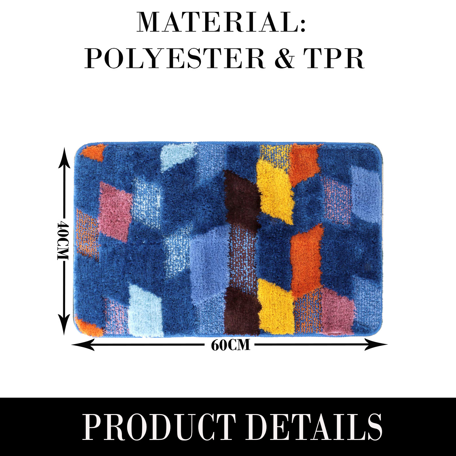 Kuber Industries Bathroom Mat|Anti-Slip Mat For Bathroom Floor|Extra Soft With TPR Backing|Foot Mats For Home, Living Room, Bedroom (Multi Color)