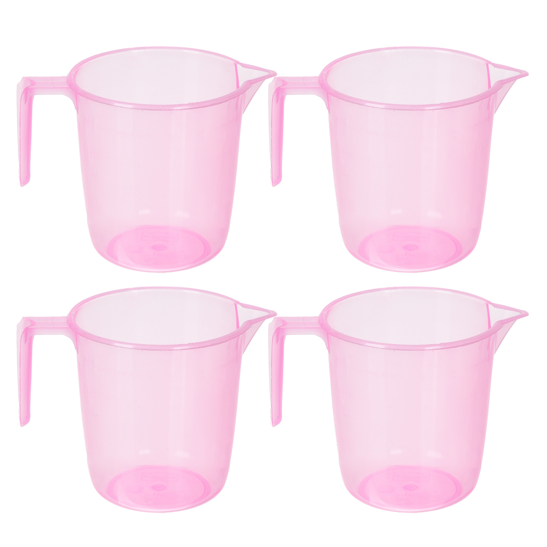 Kuber Industries Bathroom Mug | Multipurpose Bath Rinse Mug for Bathroom | Reusable Bath Mug | Wash Mug for Toilet | Mug for Washroom | 1100 ML | Transparent Pink