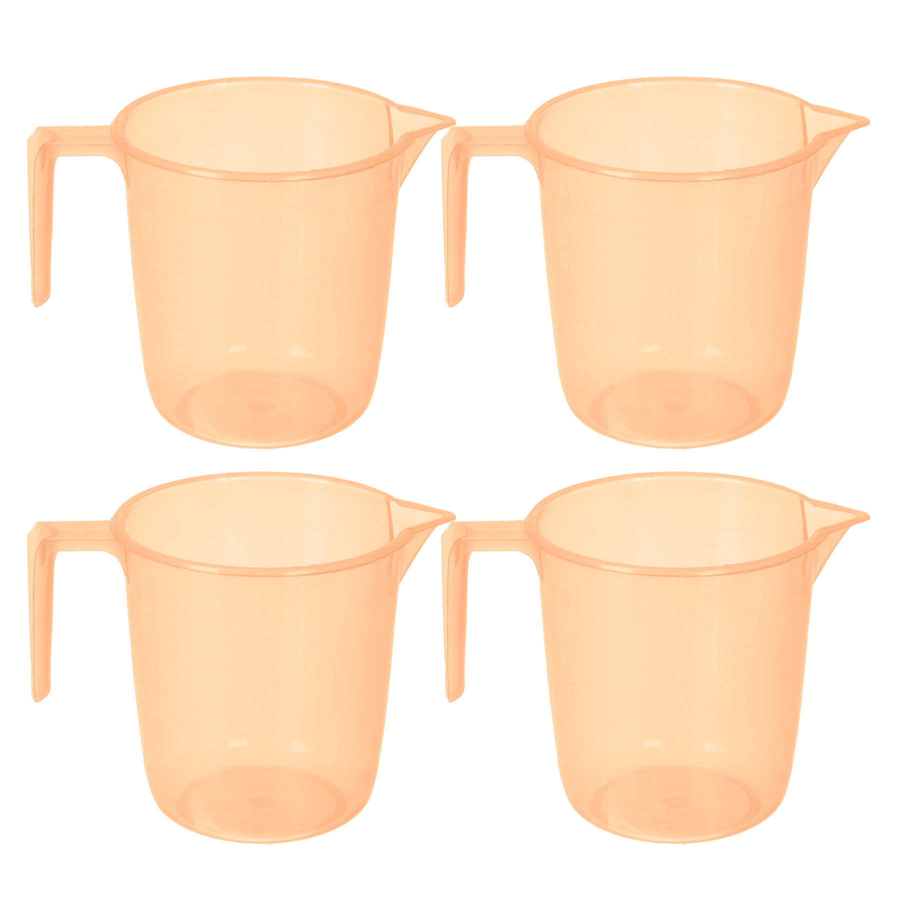 Kuber Industries Bathroom Mug | Multipurpose Bath Rinse Mug for Bathroom | Reusable Bath Mug | Wash Mug for Toilet | Mug for Washroom | 1100 ML | Transparent Orange