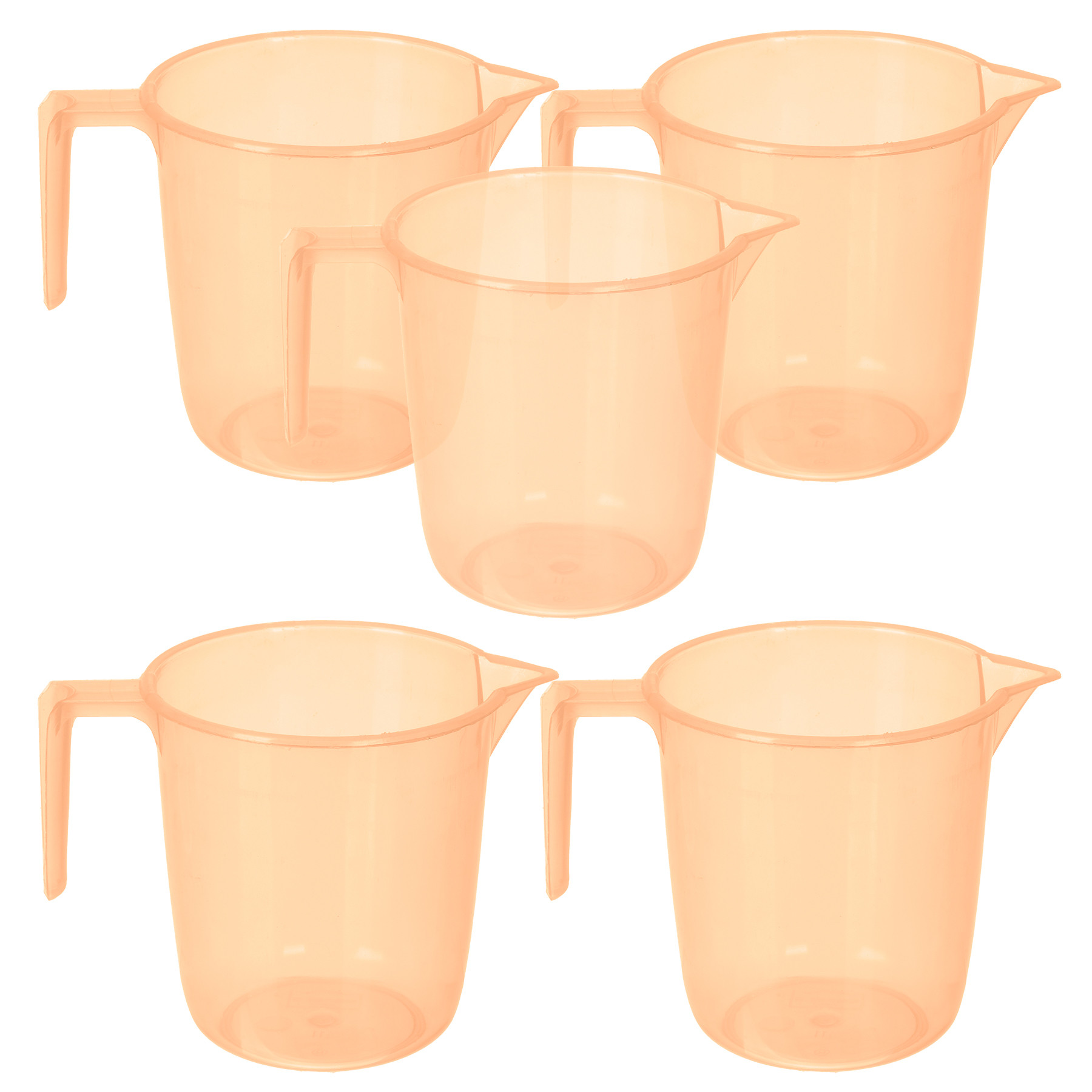 Kuber Industries Bathroom Mug | Multipurpose Bath Rinse Mug for Bathroom | Reusable Bath Mug | Wash Mug for Toilet | Mug for Washroom | 1100 ML | Transparent Orange