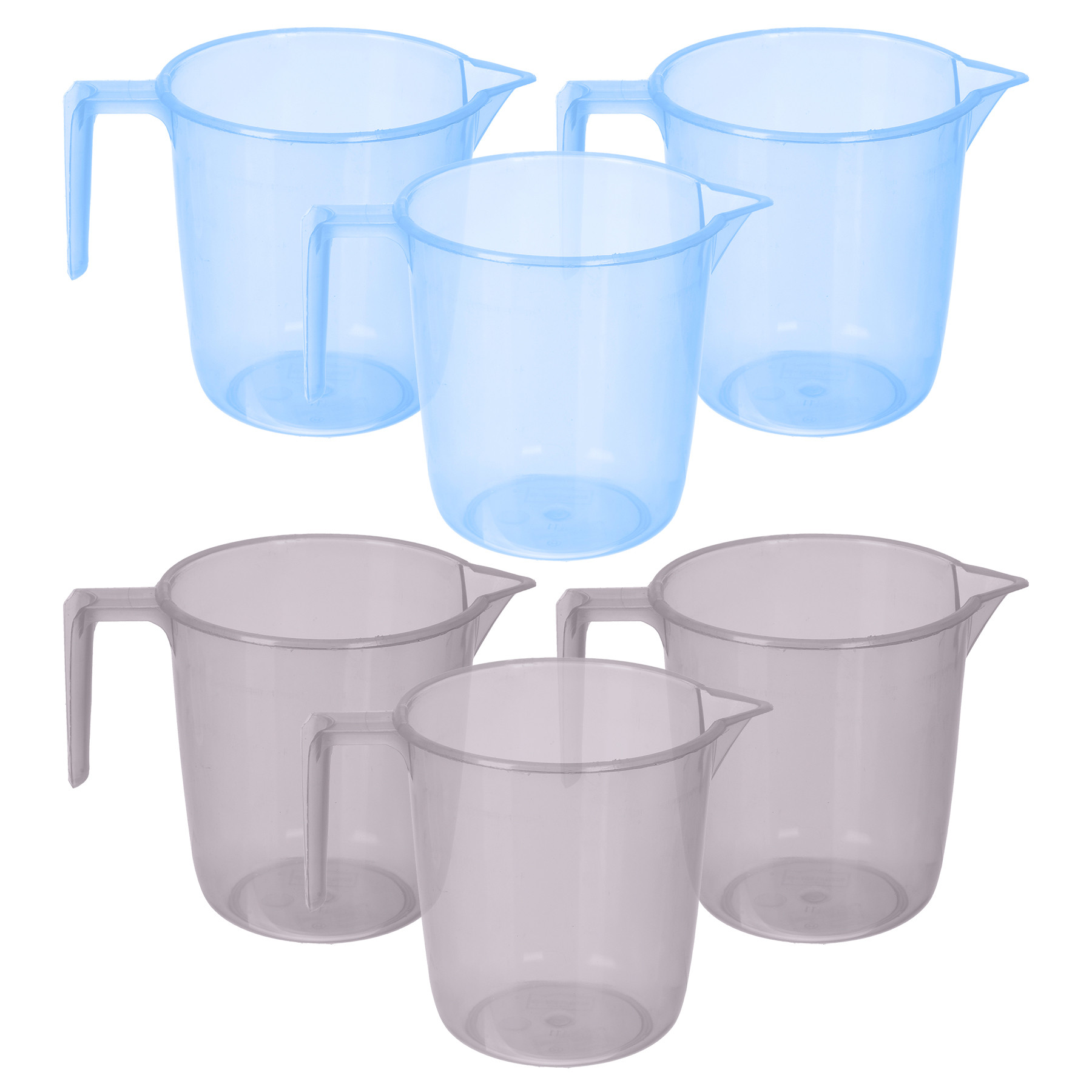 Kuber Industries Bathroom Mug | Multipurpose Bath Rinse Mug for Bathroom | Reusable Bath Mug | Wash Mug for Toilet | Mug for Washroom | 1100 ML | Transparent | Blue & Gray