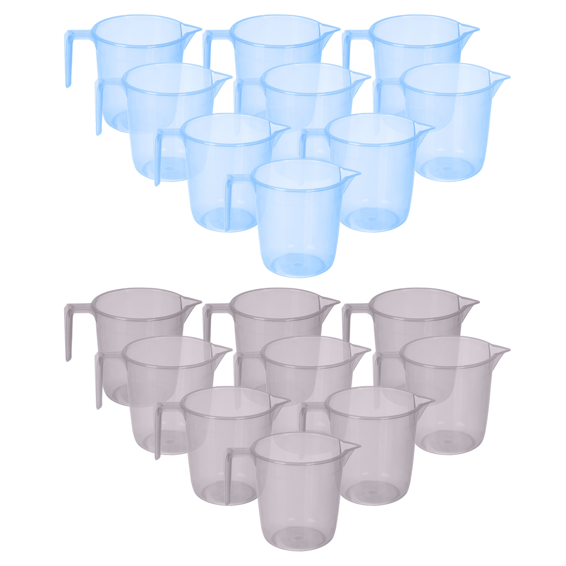 Kuber Industries Bathroom Mug | Multipurpose Bath Rinse Mug for Bathroom | Reusable Bath Mug | Wash Mug for Toilet | Mug for Washroom | 1100 ML | Transparent | Blue & Gray