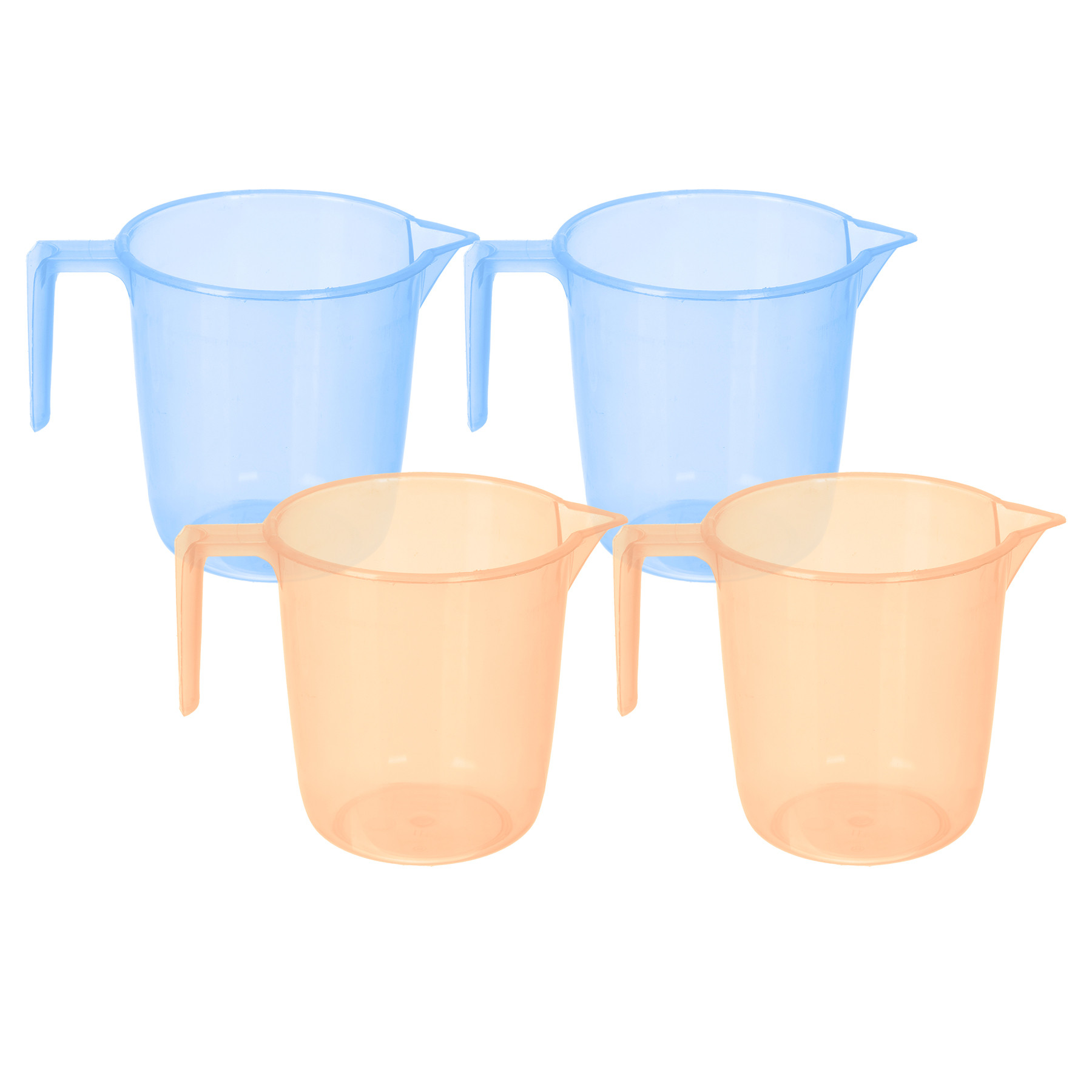 Kuber Industries Bathroom Mug | Multipurpose Bath Rinse Mug for Bathroom | Reusable Bath Mug | Wash Mug for Toilet | Mug for Washroom | 1100 ML | Transparent | Blue & Orange
