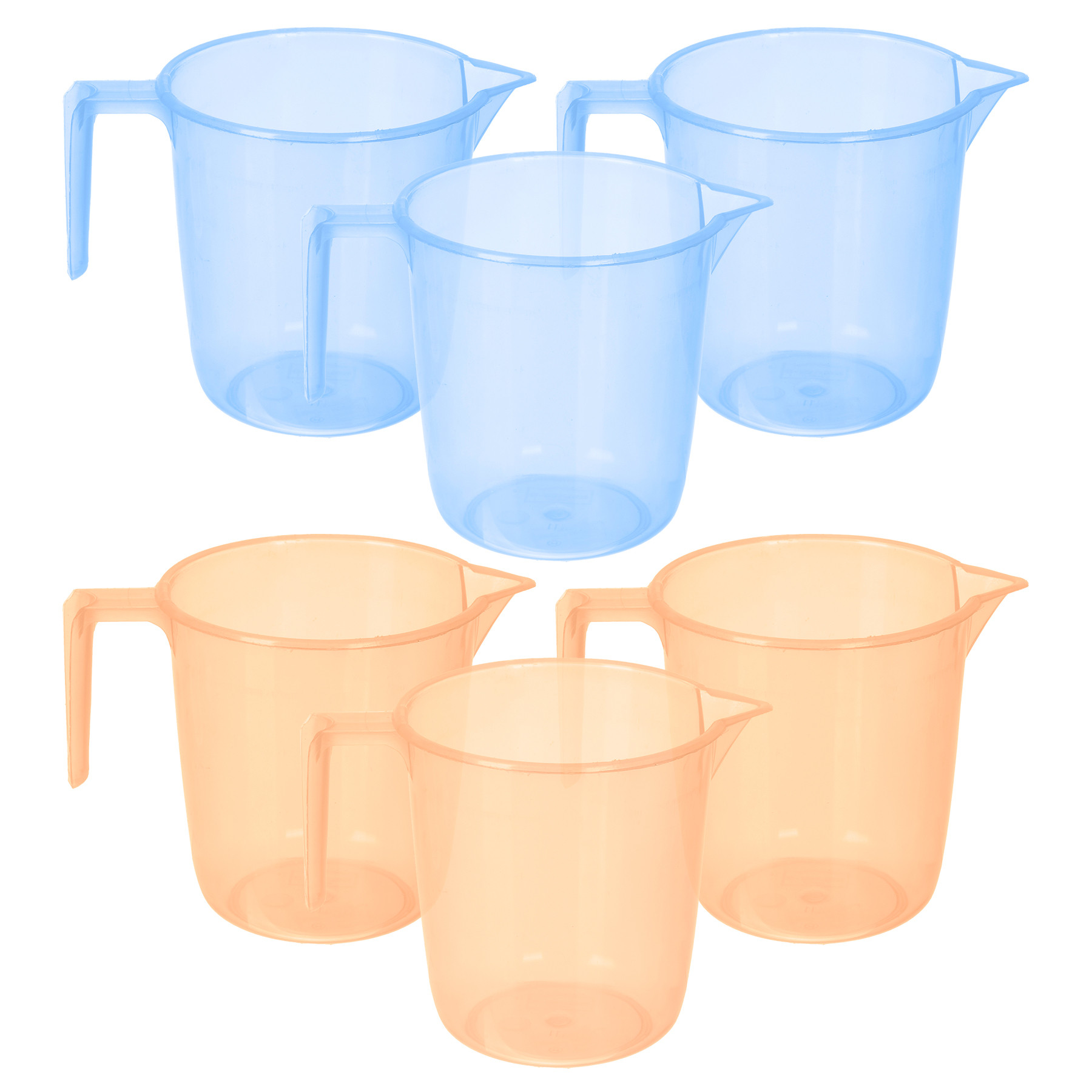 Kuber Industries Bathroom Mug | Multipurpose Bath Rinse Mug for Bathroom | Reusable Bath Mug | Wash Mug for Toilet | Mug for Washroom | 1100 ML | Transparent | Blue & Orange