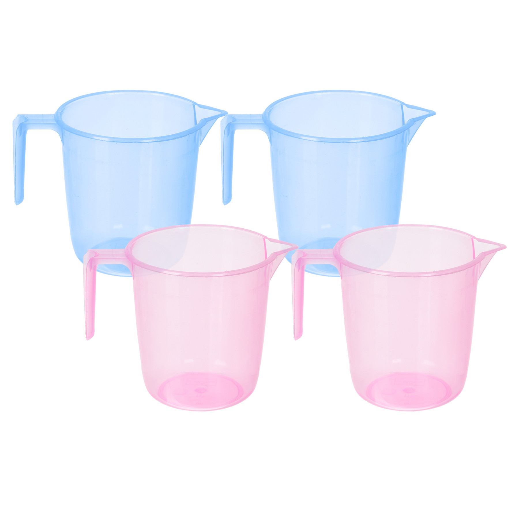 Kuber Industries Bathroom Mug | Multipurpose Bath Rinse Mug for Bathroom | Reusable Bath Mug | Wash Mug for Toilet | Mug for Washroom | 1100 ML | Transparent | Blue & Pink