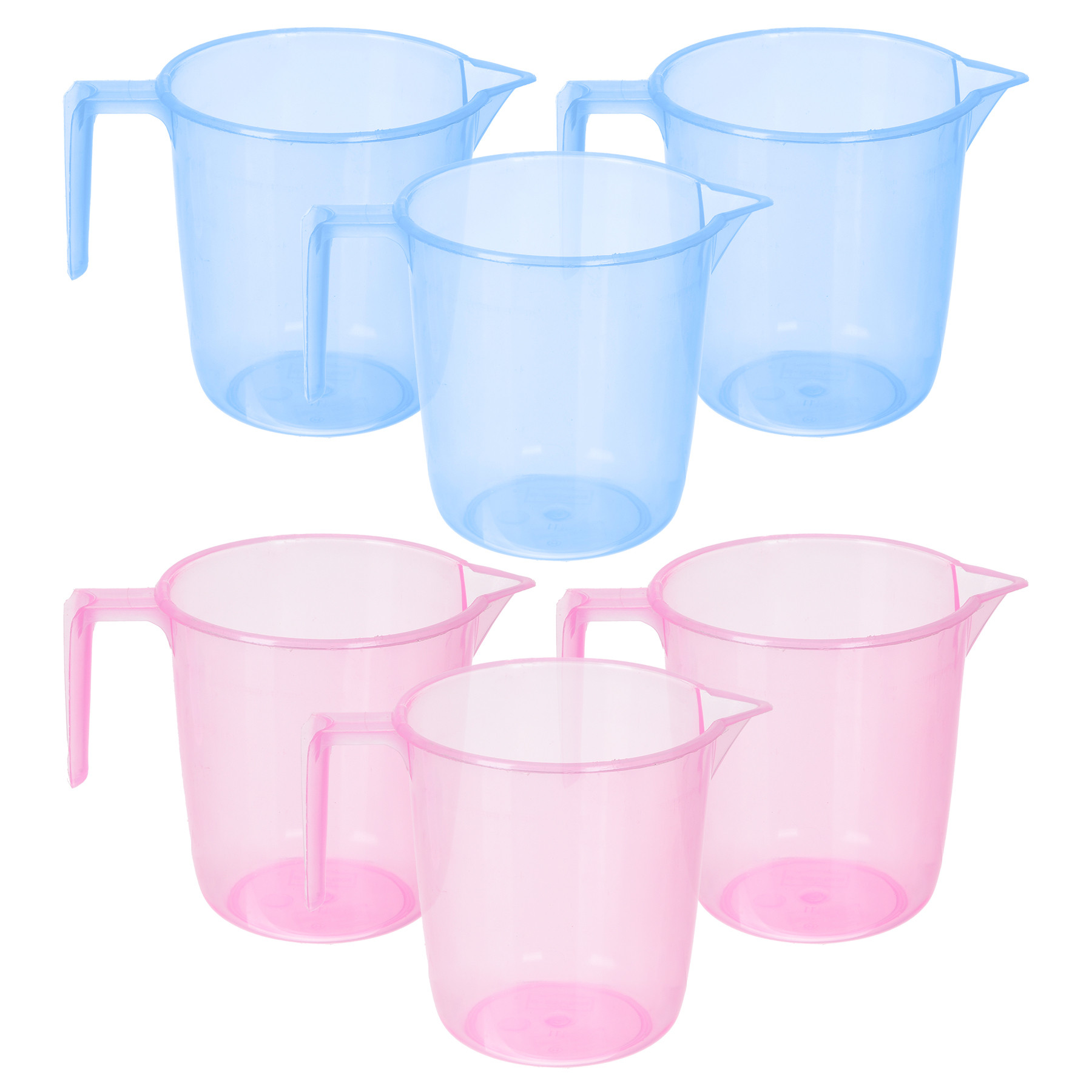 Kuber Industries Bathroom Mug | Multipurpose Bath Rinse Mug for Bathroom | Reusable Bath Mug | Wash Mug for Toilet | Mug for Washroom | 1100 ML | Transparent | Blue & Pink