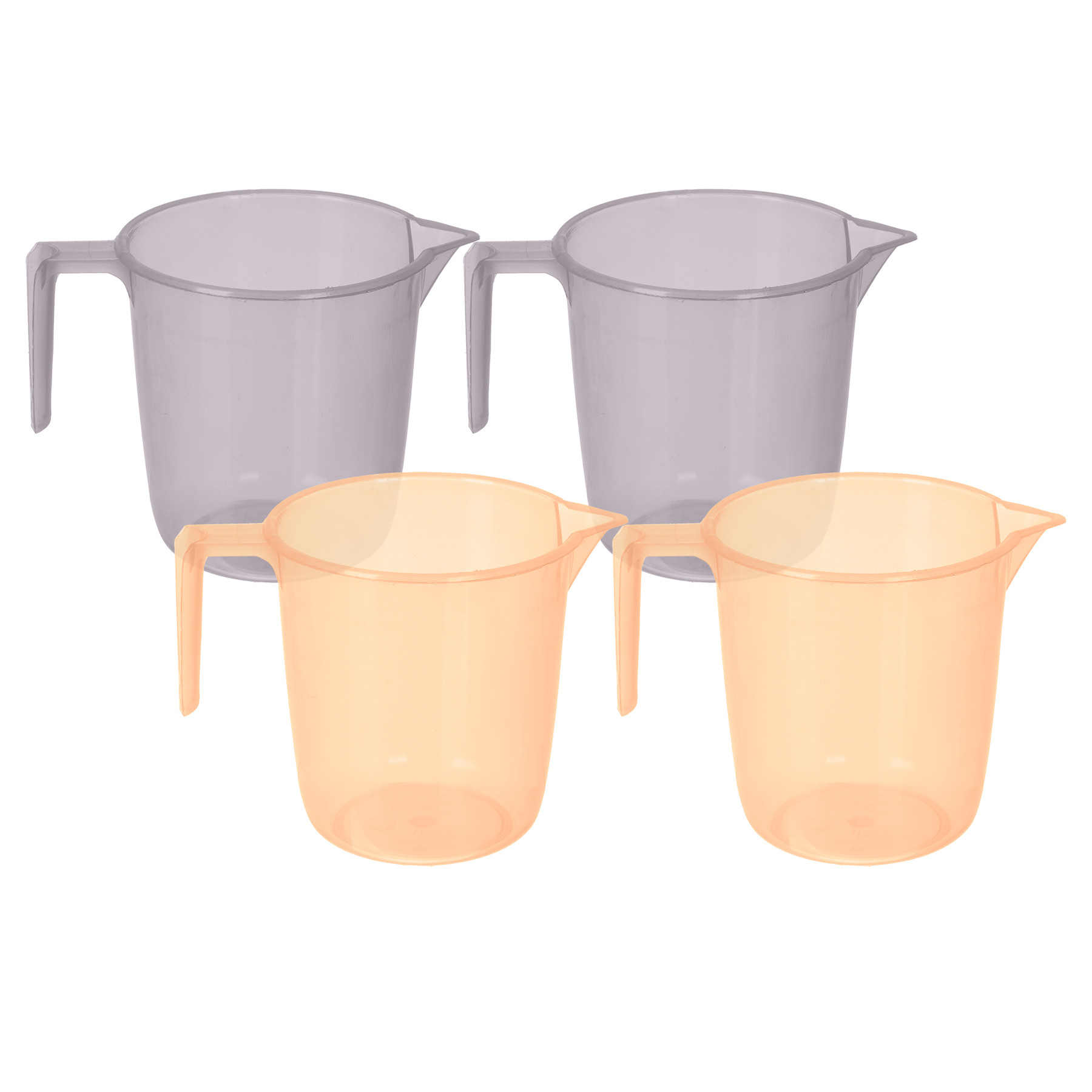 Kuber Industries Bathroom Mug | Multipurpose Bath Rinse Mug for Bathroom | Reusable Bath Mug | Wash Mug for Toilet | Mug for Washroom | 1100 ML | Transparent | Gray & Orange