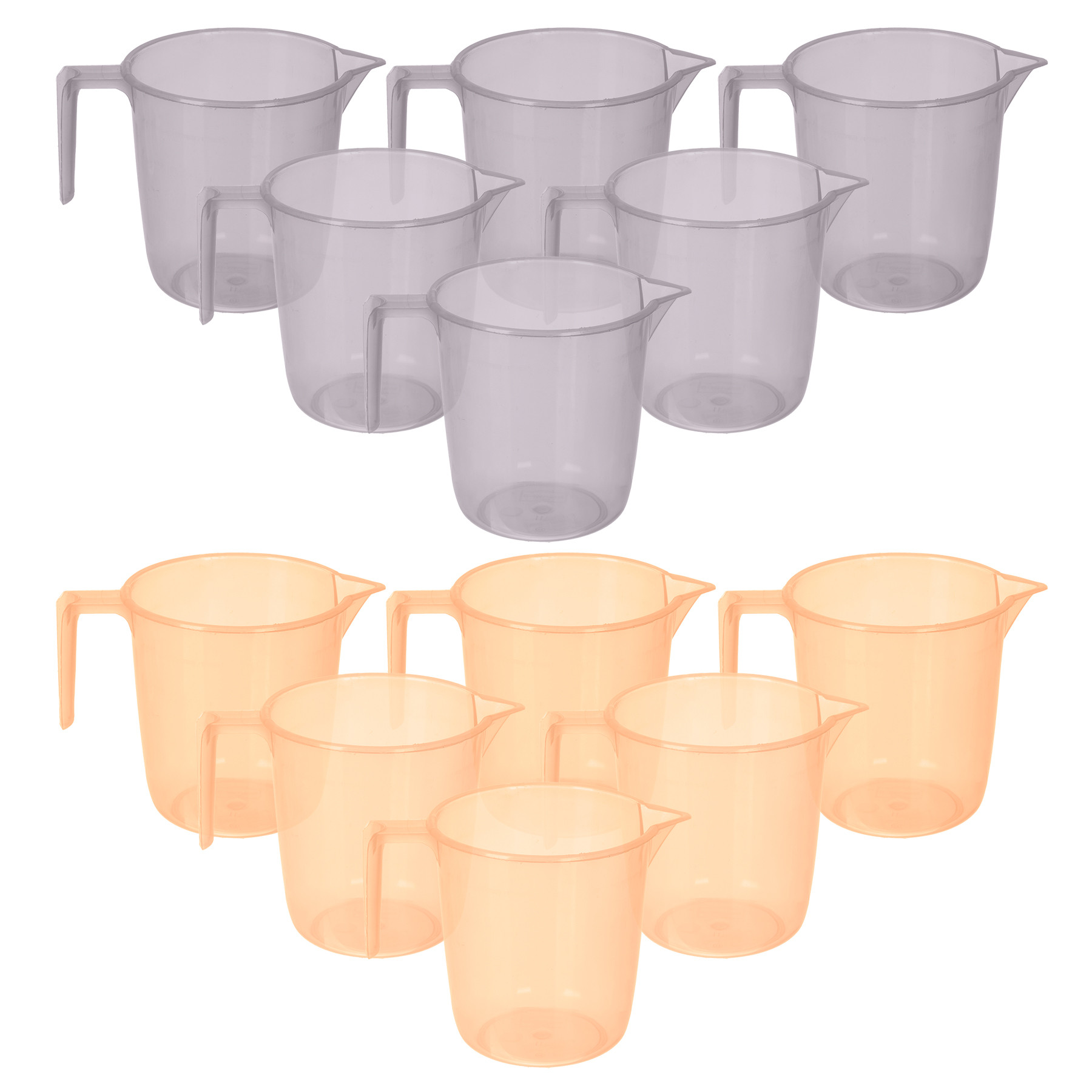 Kuber Industries Bathroom Mug | Multipurpose Bath Rinse Mug for Bathroom | Reusable Bath Mug | Wash Mug for Toilet | Mug for Washroom | 1100 ML | Transparent | Gray & Orange