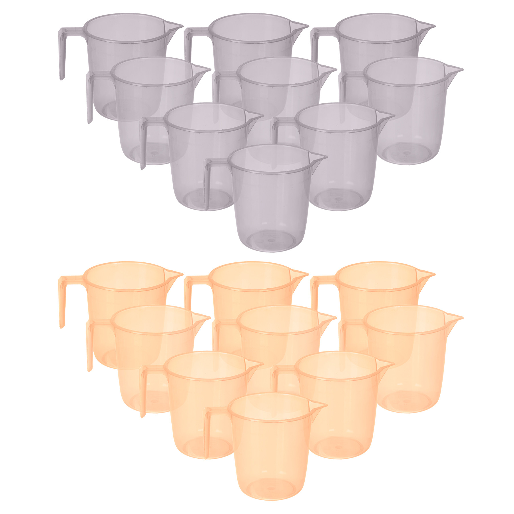 Kuber Industries Bathroom Mug | Multipurpose Bath Rinse Mug for Bathroom | Reusable Bath Mug | Wash Mug for Toilet | Mug for Washroom | 1100 ML | Transparent | Gray & Orange