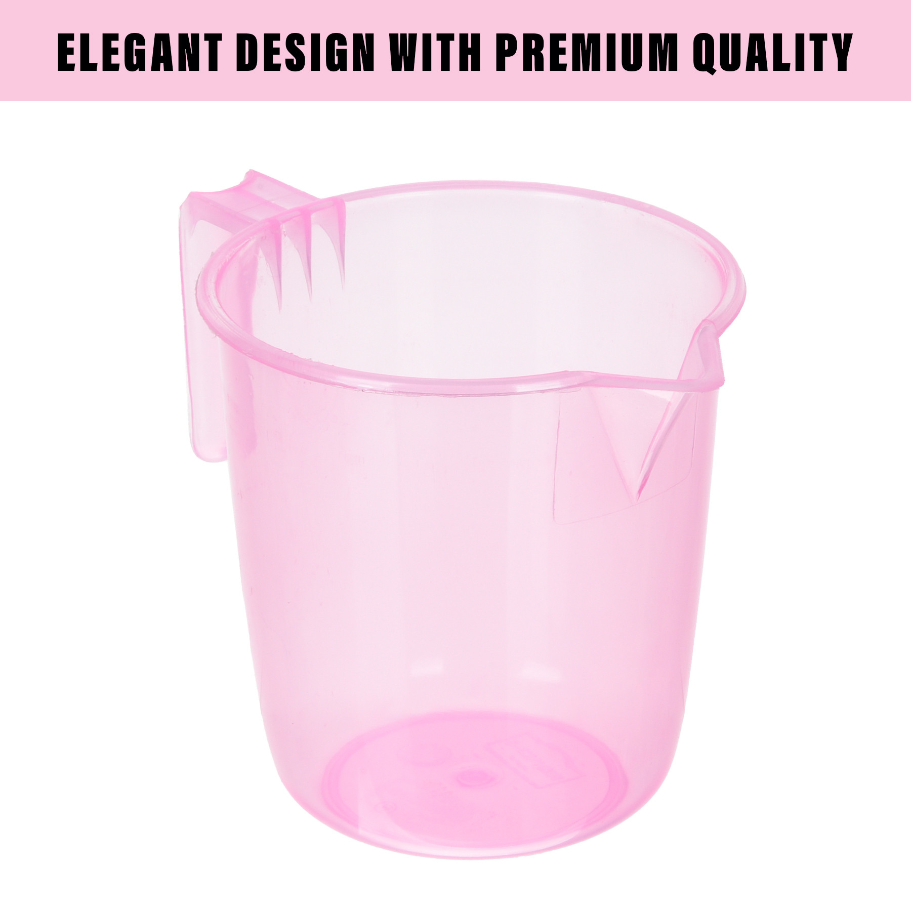 Kuber Industries Bathroom Mug | Multipurpose Bath Rinse Mug for Bathroom | Reusable Bath Mug | Wash Mug for Toilet | Mug for Washroom | 1100 ML | Transparent | Pink & Gray