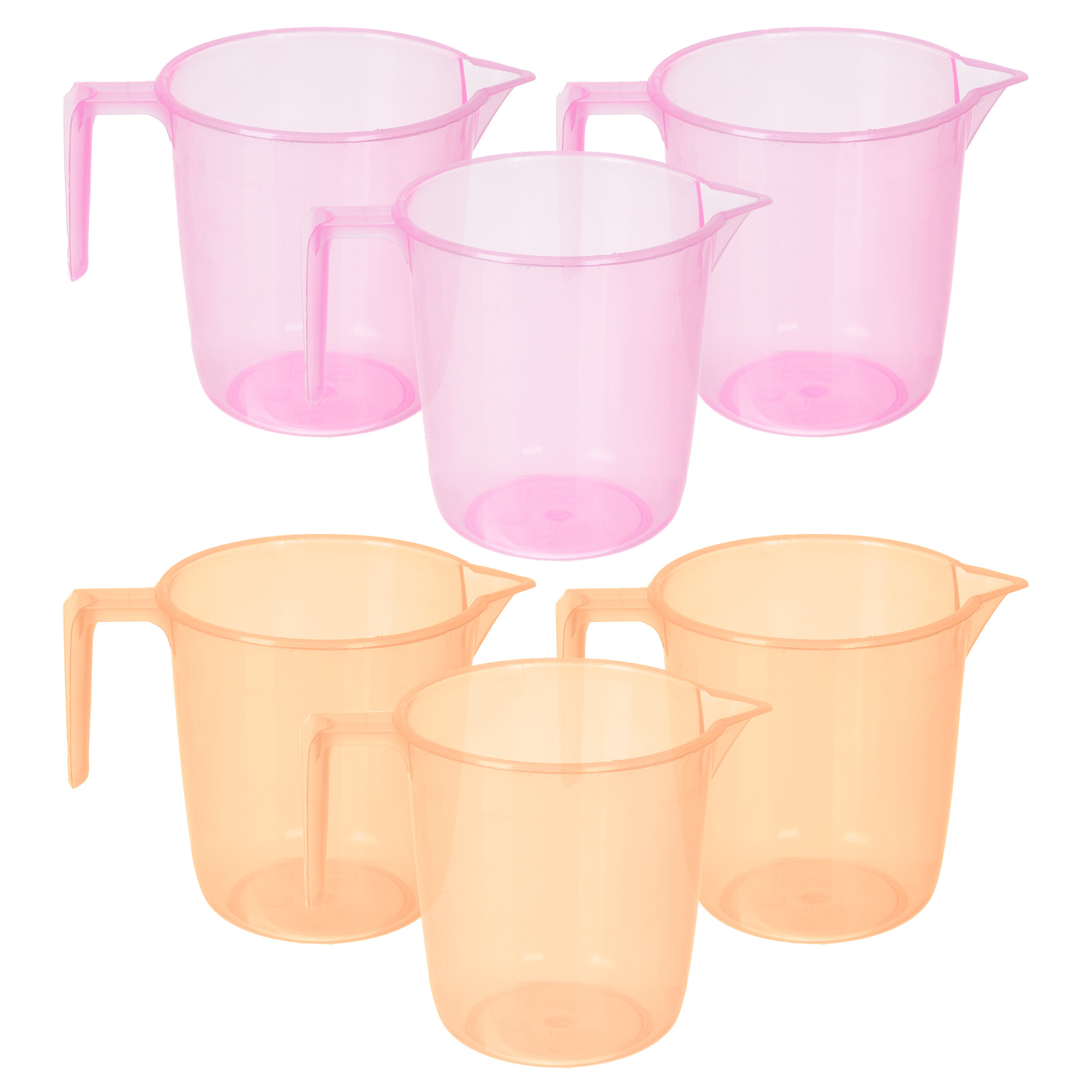 Kuber Industries Bathroom Mug | Multipurpose Bath Rinse Mug for Bathroom | Reusable Bath Mug | Wash Mug for Toilet | Mug for Washroom | 1100 ML | Transparent | Pink & Orange