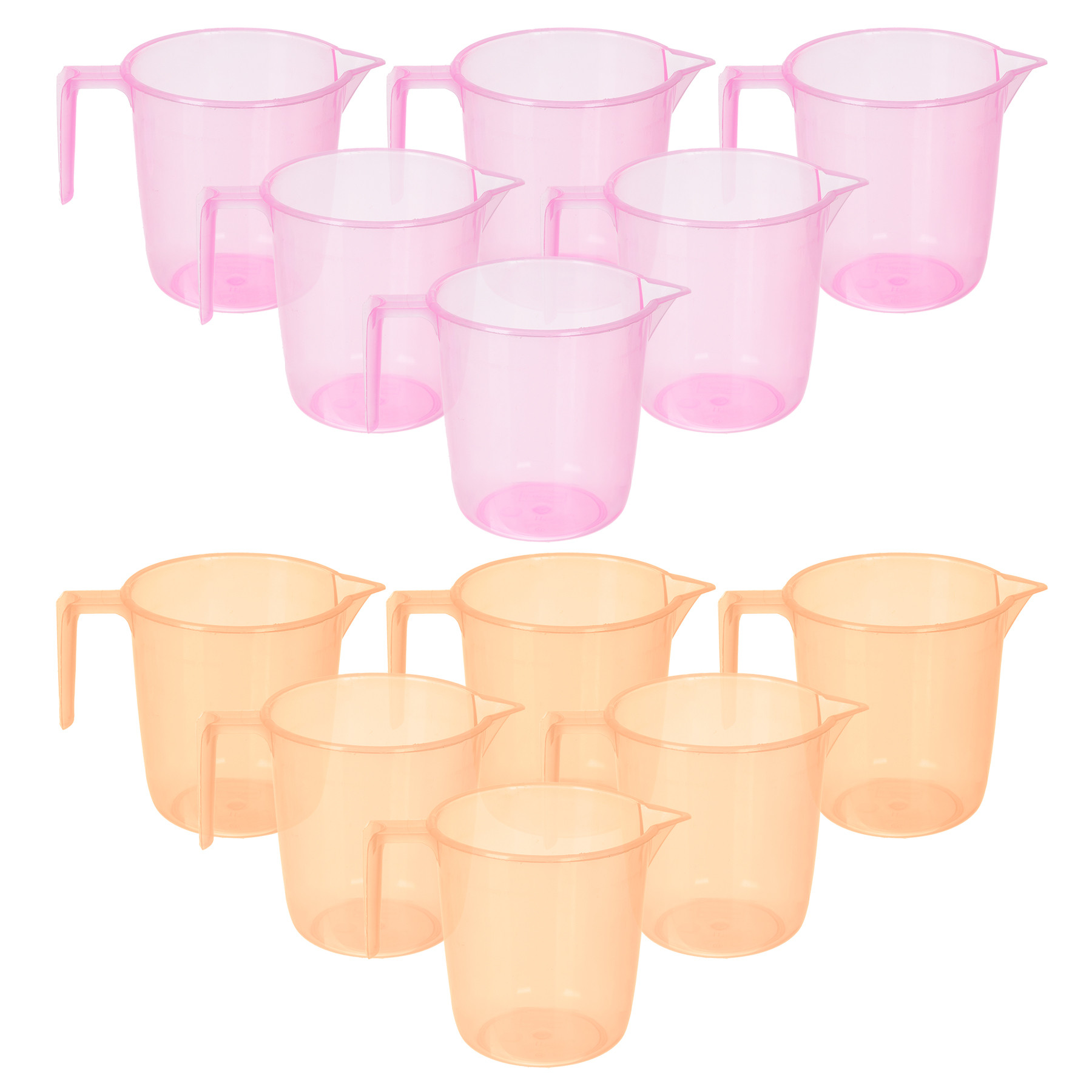 Kuber Industries Bathroom Mug | Multipurpose Bath Rinse Mug for Bathroom | Reusable Bath Mug | Wash Mug for Toilet | Mug for Washroom | 1100 ML | Transparent | Pink & Orange