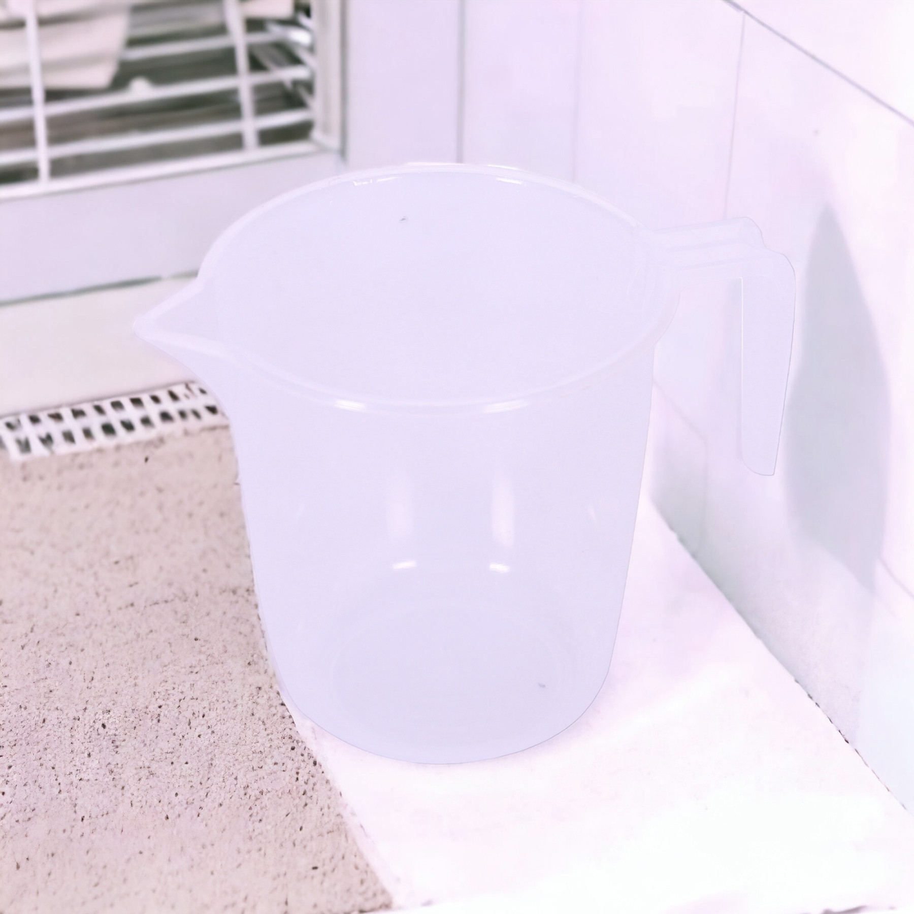 Kuber Industries Bathroom Mug | Plastic Bath Mug for Bathroom | Bath Mug | Mug for Bathroom | Mug for Toilet | Washroom Jug | 111 Bath Mug | 1 LTR | Transparent