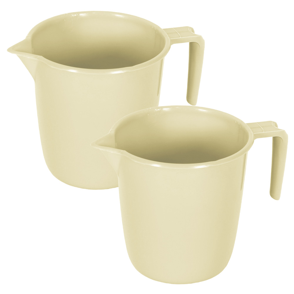 Kuber Industries Bathroom Mug | Plastic Bath Mug for Bathroom | Bath Mug | Mug for Bathroom | Mug for Toilet | Washroom Jug | 111 Bath Mug | 1 LTR |Beige