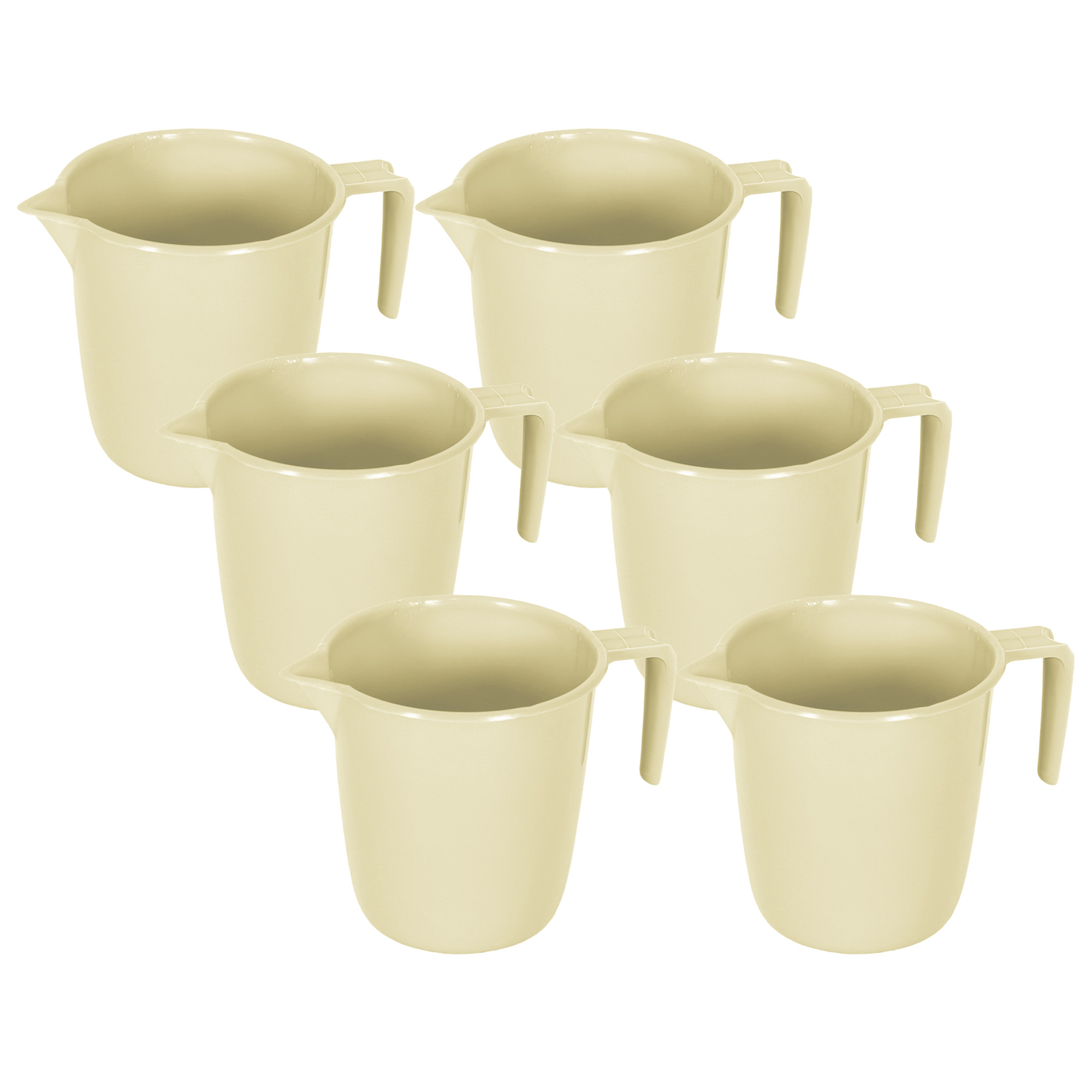 Kuber Industries Bathroom Mug | Plastic Bath Mug for Bathroom | Bath Mug | Mug for Bathroom | Mug for Toilet | Washroom Jug | 111 Bath Mug | 1 LTR |Beige