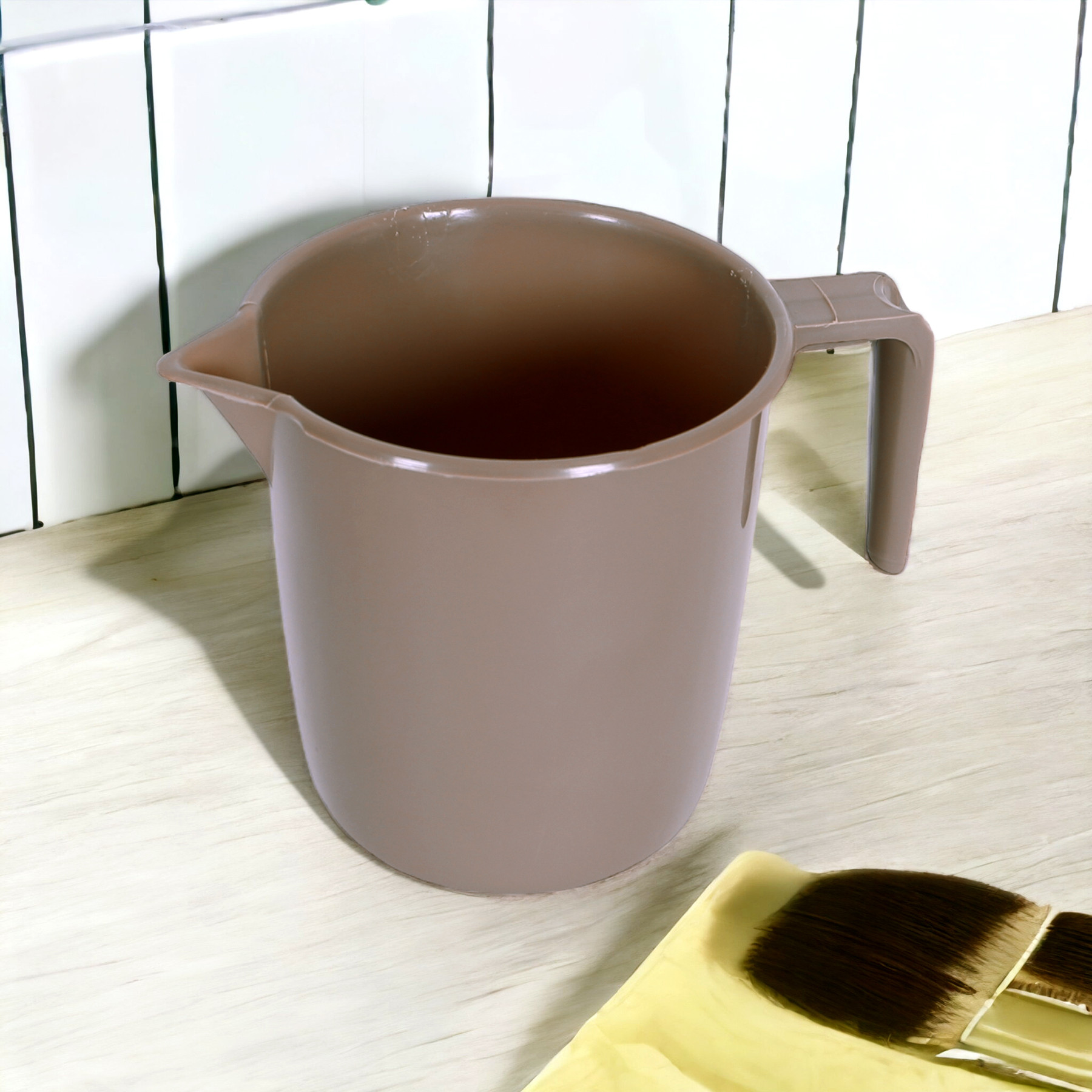 Kuber Industries Bathroom Mug | Plastic Bath Mug for Bathroom | Bath Mug | Mug for Bathroom | Mug for Toilet | Washroom Jug | 111 Bath Mug | 1 LTR |Brown