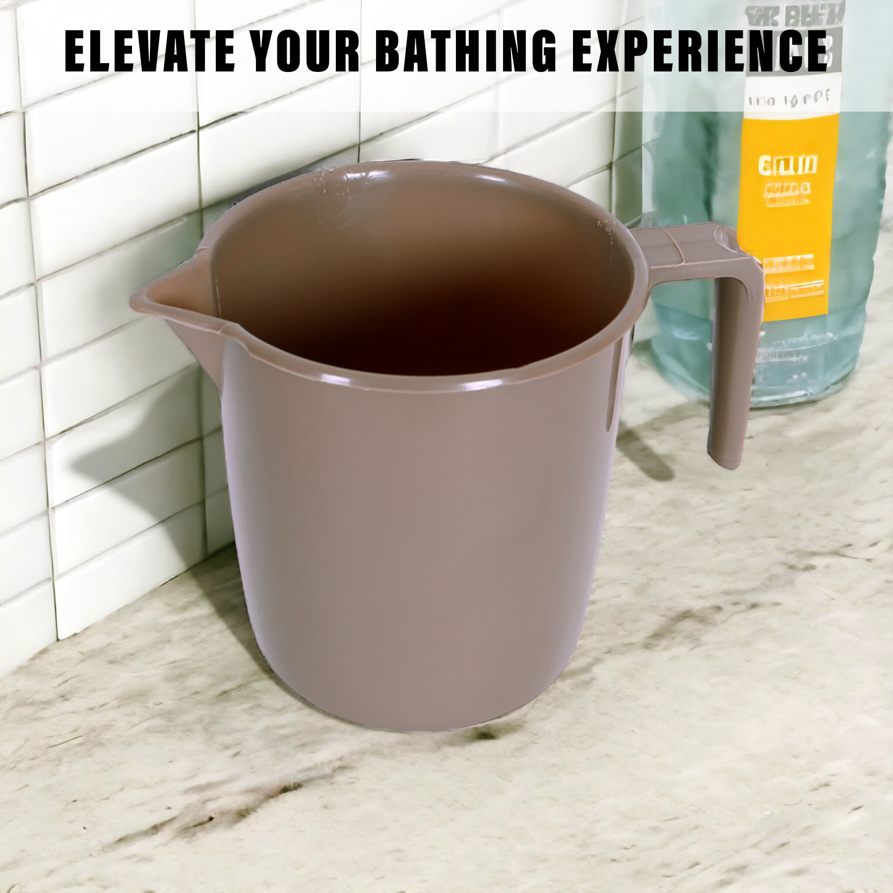 Kuber Industries Bathroom Mug | Plastic Bath Mug for Bathroom | Bath Mug | Mug for Bathroom | Mug for Toilet | Washroom Jug | 111 Bath Mug | 1 LTR | Pack of 2 | Multi