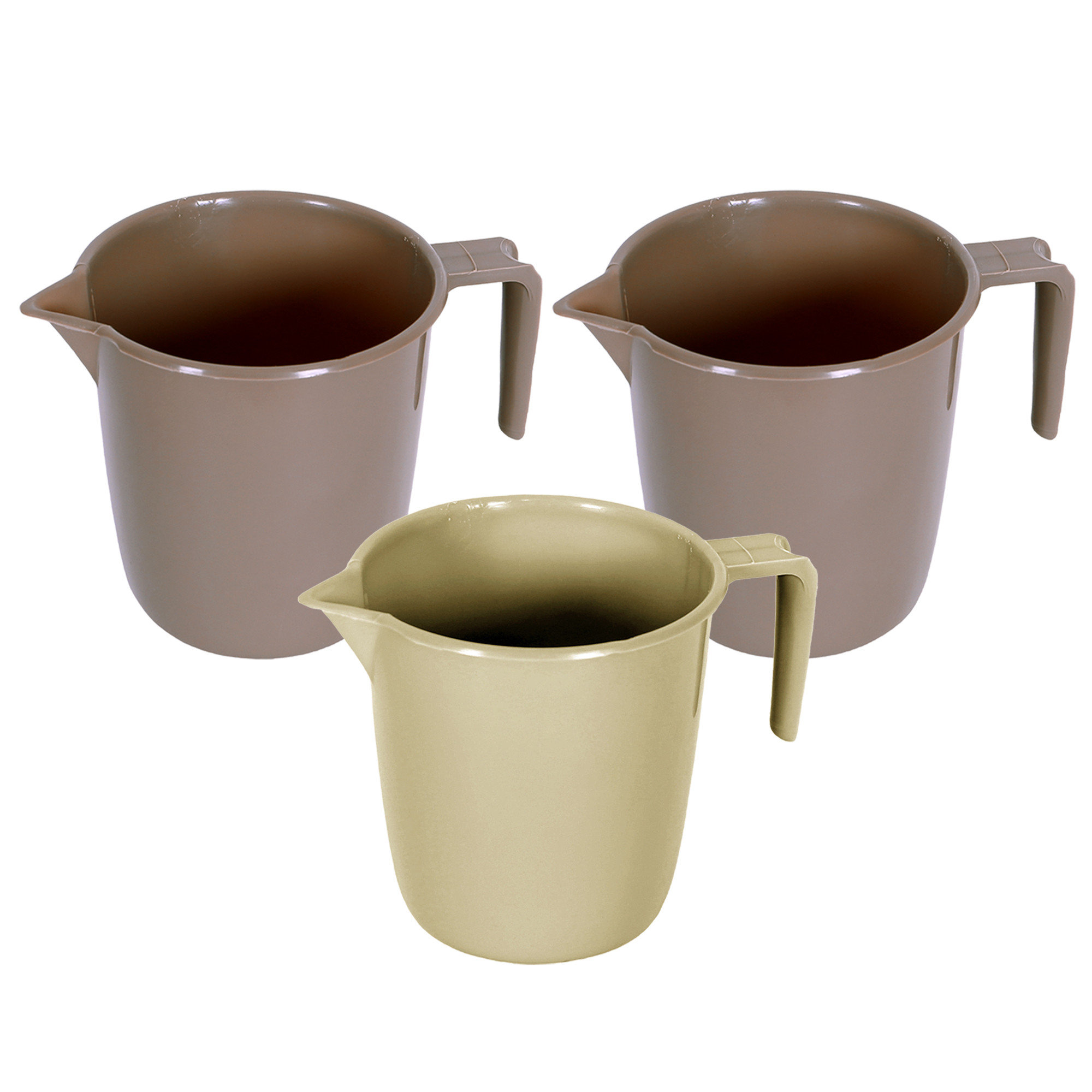 Kuber Industries Bathroom Mug | Plastic Bath Mug for Bathroom | Bath Mug | Mug for Bathroom | Mug for Toilet | Washroom Jug | 111 Bath Mug | 1 LTR | Pack of 3 | Multi