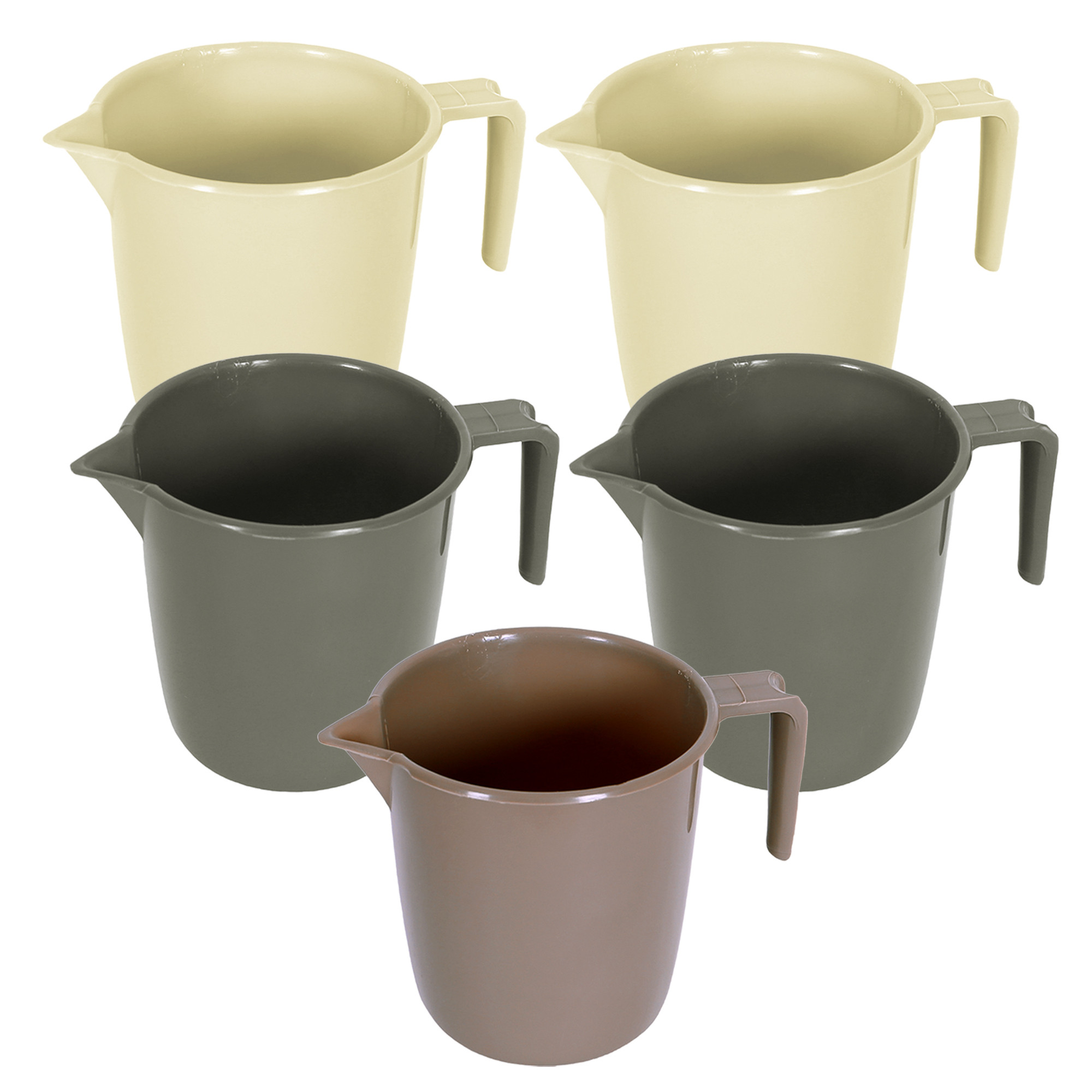 Kuber Industries Bathroom Mug | Plastic Bath Mug for Bathroom | Bath Mug | Mug for Bathroom | Mug for Toilet | Washroom Jug | 111 Bath Mug | 1 LTR | Pack of 5 | Multi