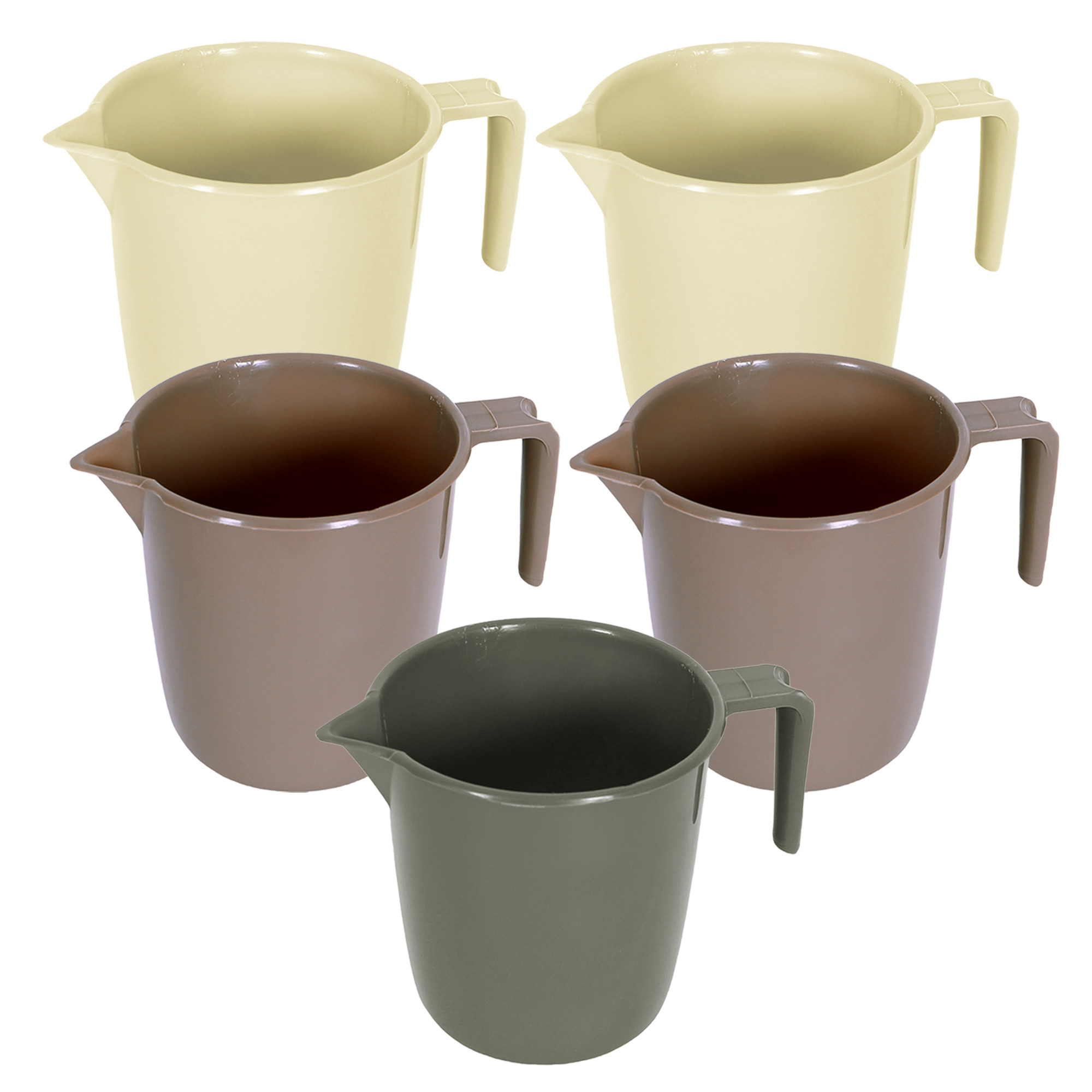 Kuber Industries Bathroom Mug | Plastic Bath Mug for Bathroom | Bath Mug | Mug for Bathroom | Mug for Toilet | Washroom Jug | 111 Bath Mug | 1 LTR | Pack of 5 | Multi