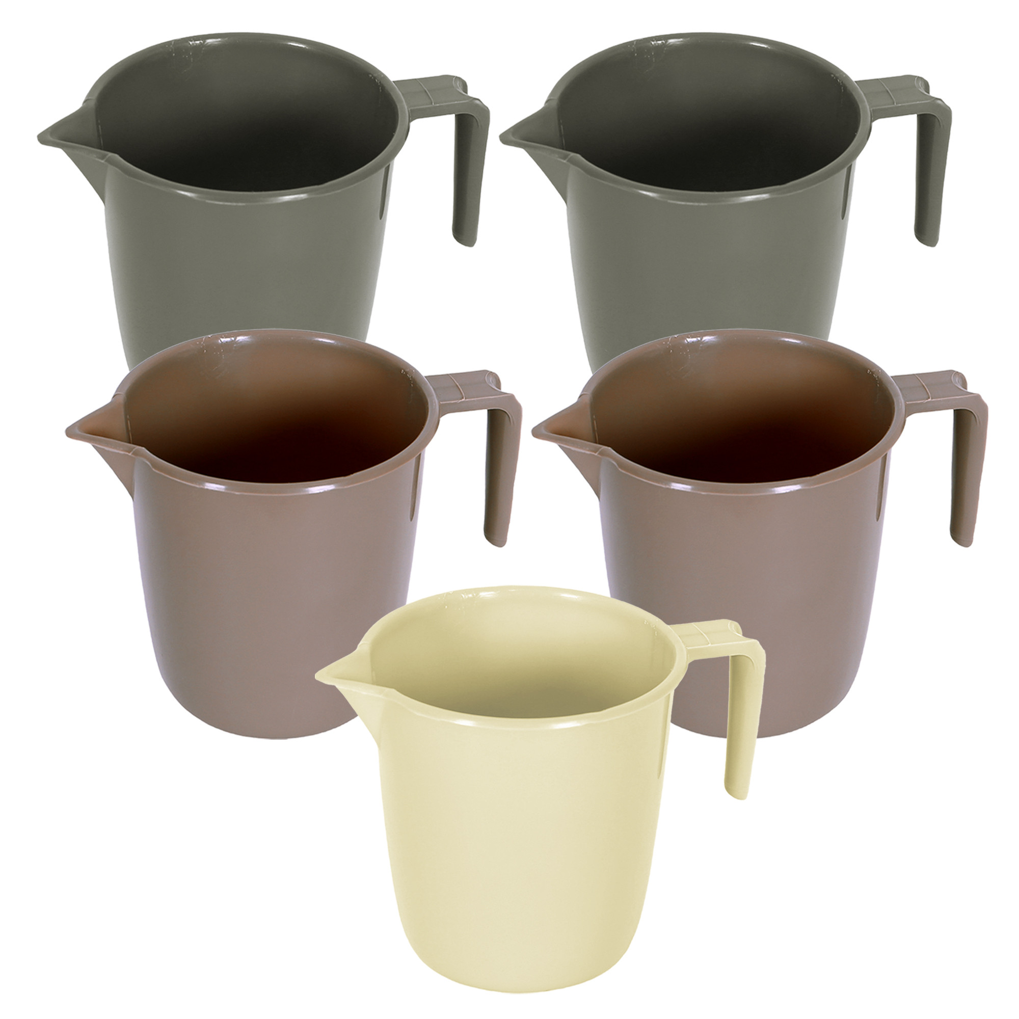 Kuber Industries Bathroom Mug | Plastic Bath Mug for Bathroom | Bath Mug | Mug for Bathroom | Mug for Toilet | Washroom Jug | 111 Bath Mug | 1 LTR | Pack of 5 | Multi