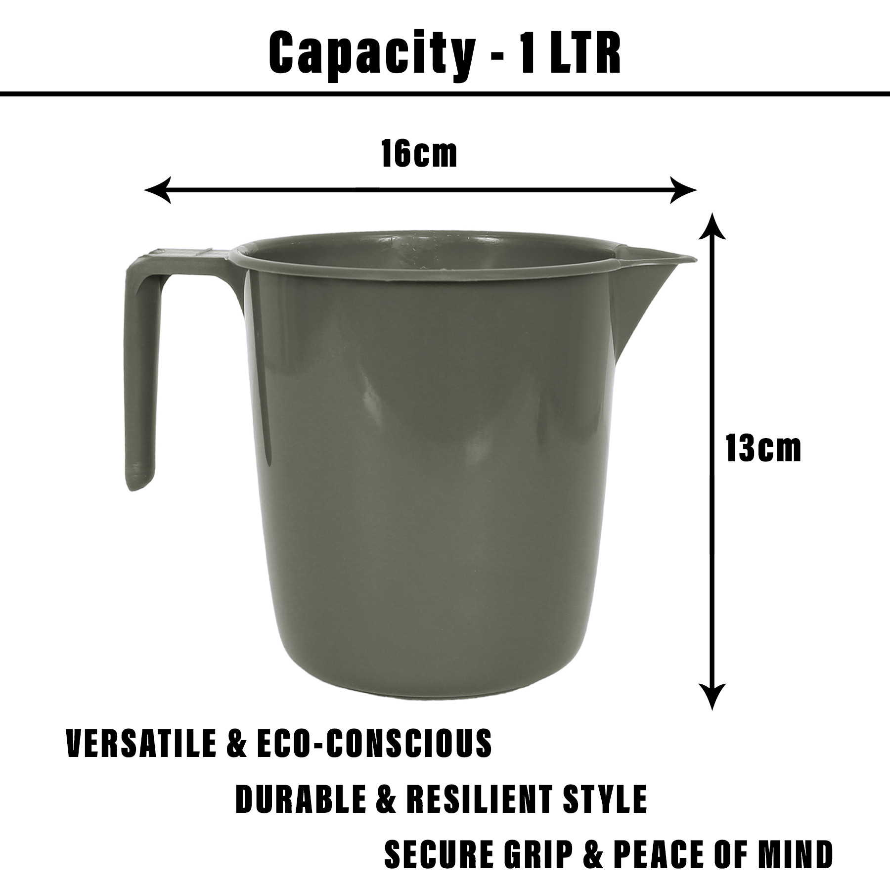 Kuber Industries Bathroom Mug | Plastic Bath Mug for Bathroom | Bath Mug | Mug for Bathroom | Mug for Toilet | Washroom Jug | 111 Bath Mug | 1 LTR | Pack of 6 | Multi