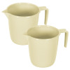 Bathroom Mug | Plastic Bath Mug for Bathroom | Bath Mug | Mug for Bathroom | Mug for Toilet | Washroom Jug | 111 Bath Mug | 1 LTR | Pack of 2 | Beige