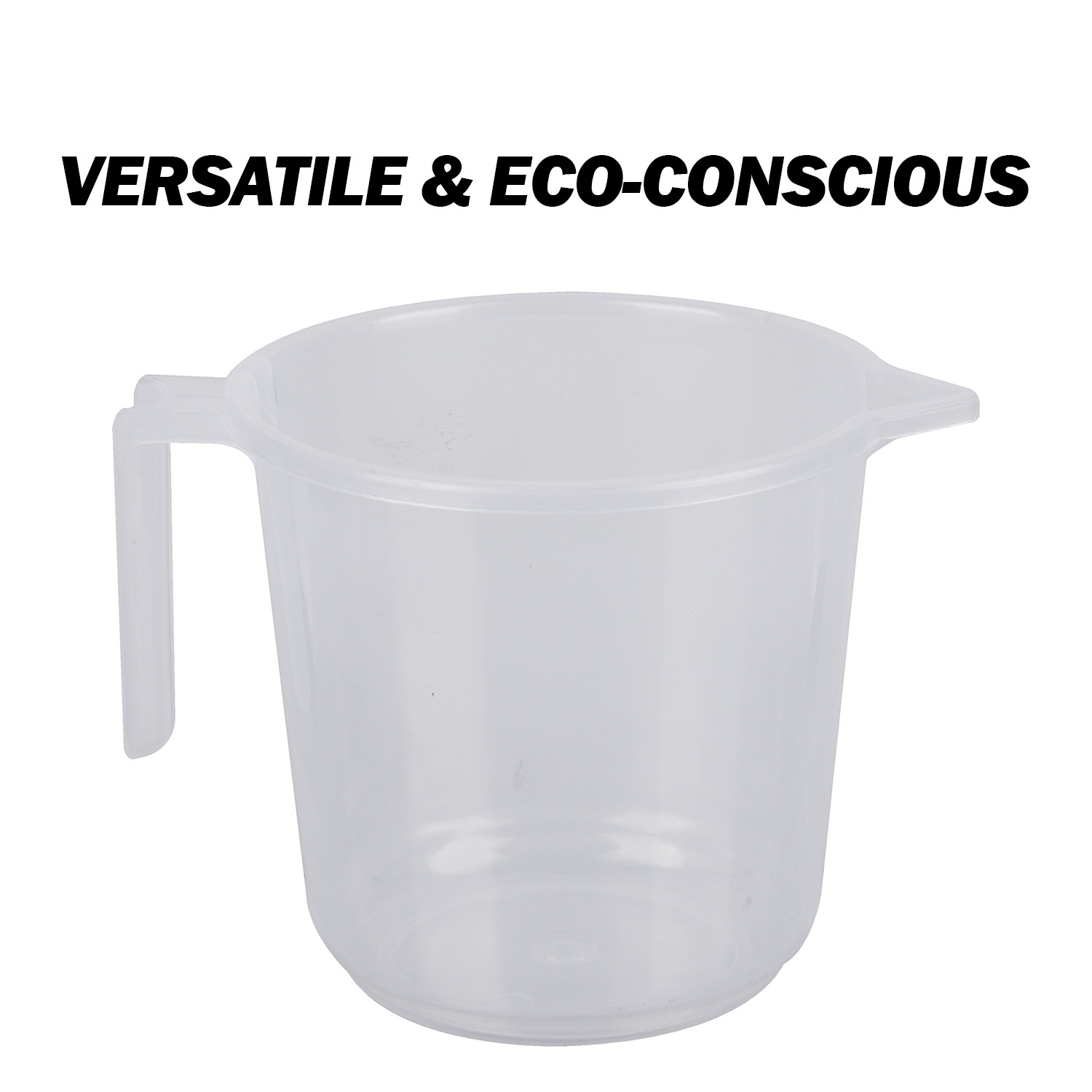 Kuber Industries Bathroom Mug | Plastic Bath Mug for Bathroom | Strong Mug for Bathroom | Toilet Mug | Washroom Jug | Mug For Bathing | 1500 ML | Pack of 2 | Transparent